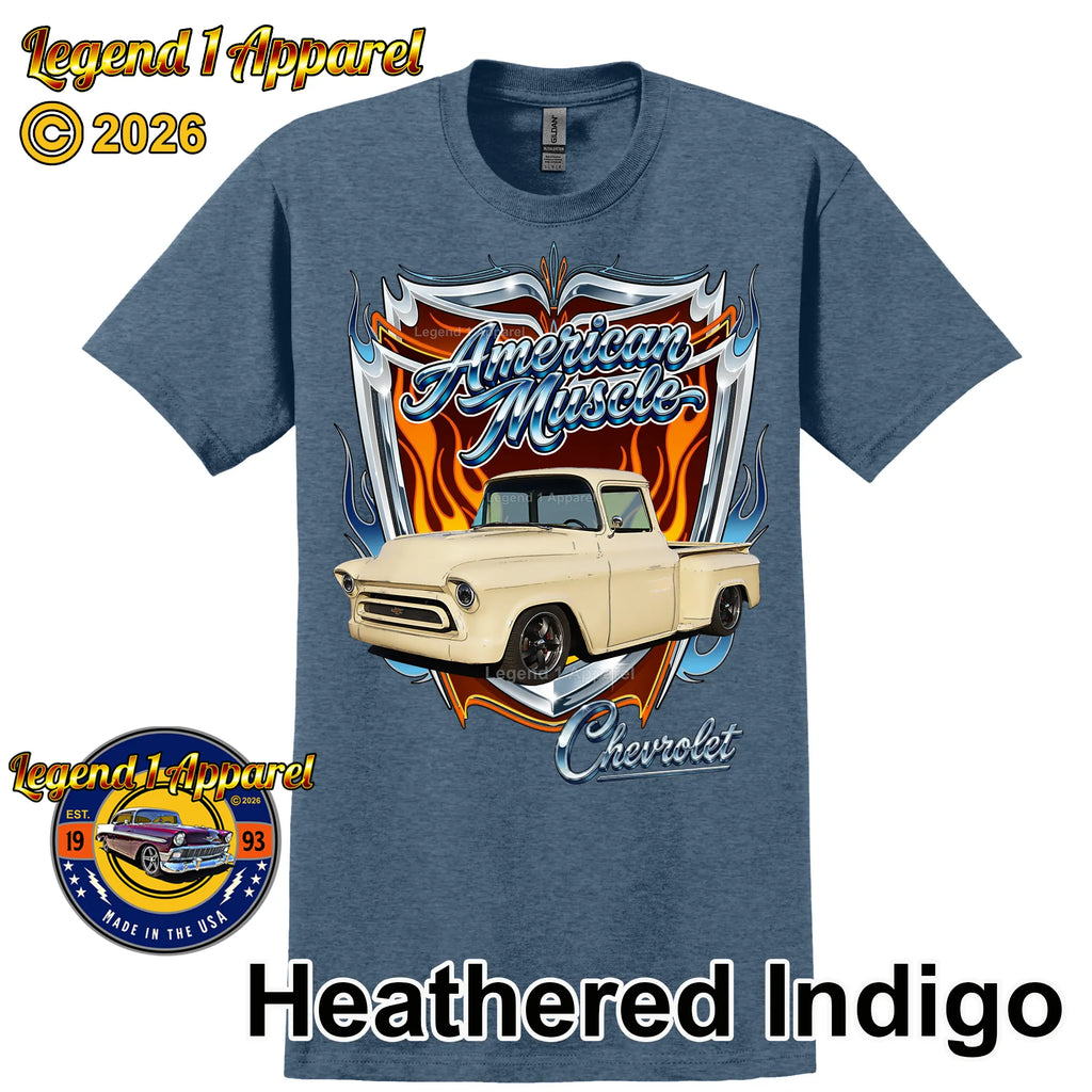 1957 Chevrolet Truck American Muscle T-Shirt – 57 Chevy Classic Pick Up Graphic Tee