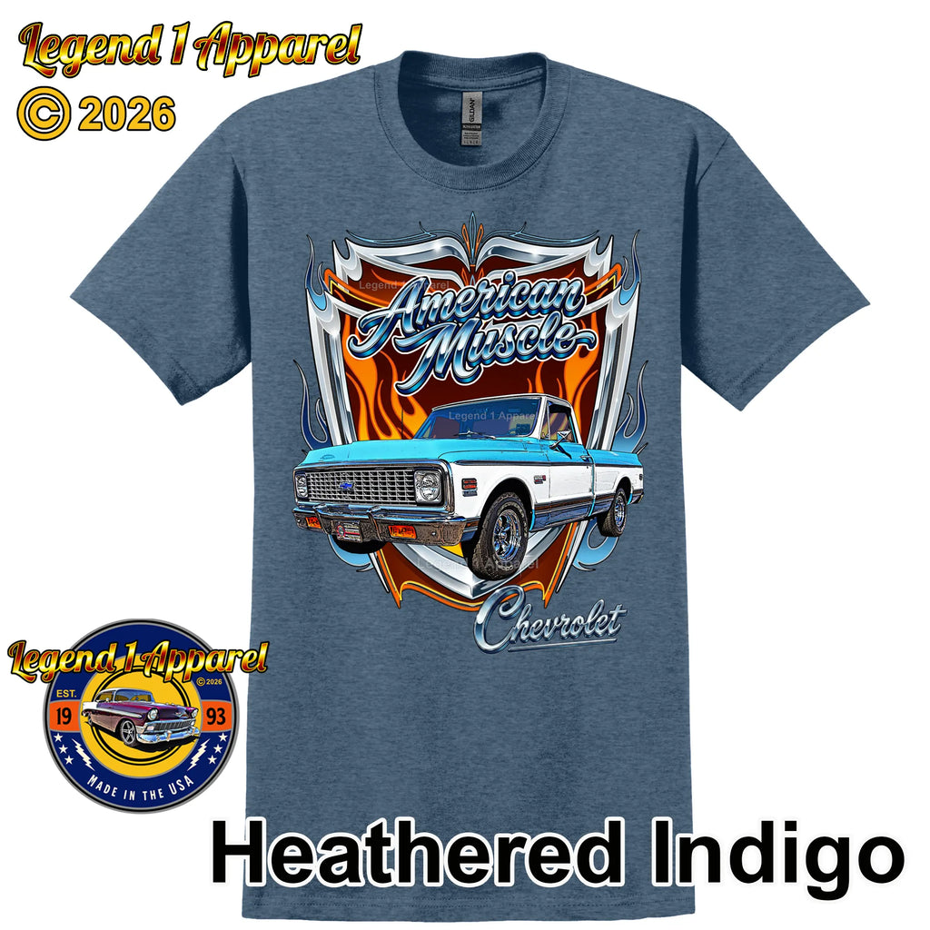 1972 Chevrolet Truck American Muscle T-Shirt – 72 Chevy C10 Classic Pick Up Graphic Tee
