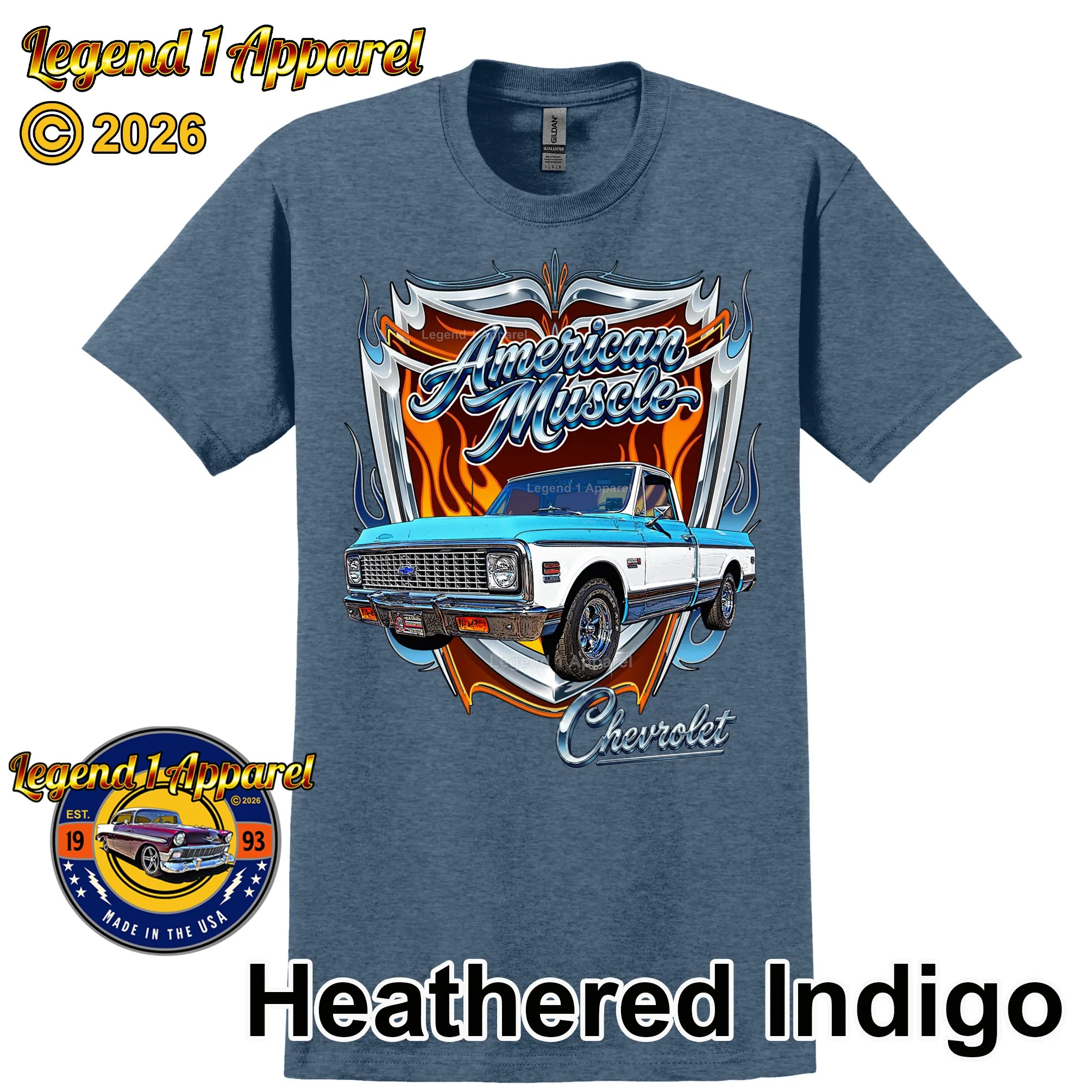 1972 Chevrolet Truck American Muscle T-Shirt – 72 Chevy C10 Classic Pick Up Graphic Tee