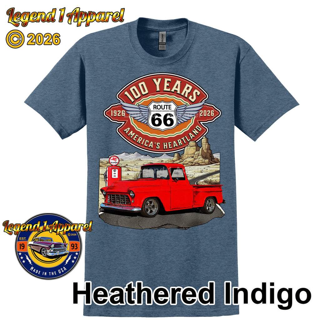 1956 Chevrolet Pick up Classic Truck Graphic Tee – Route 66 100 Years T-Shirt