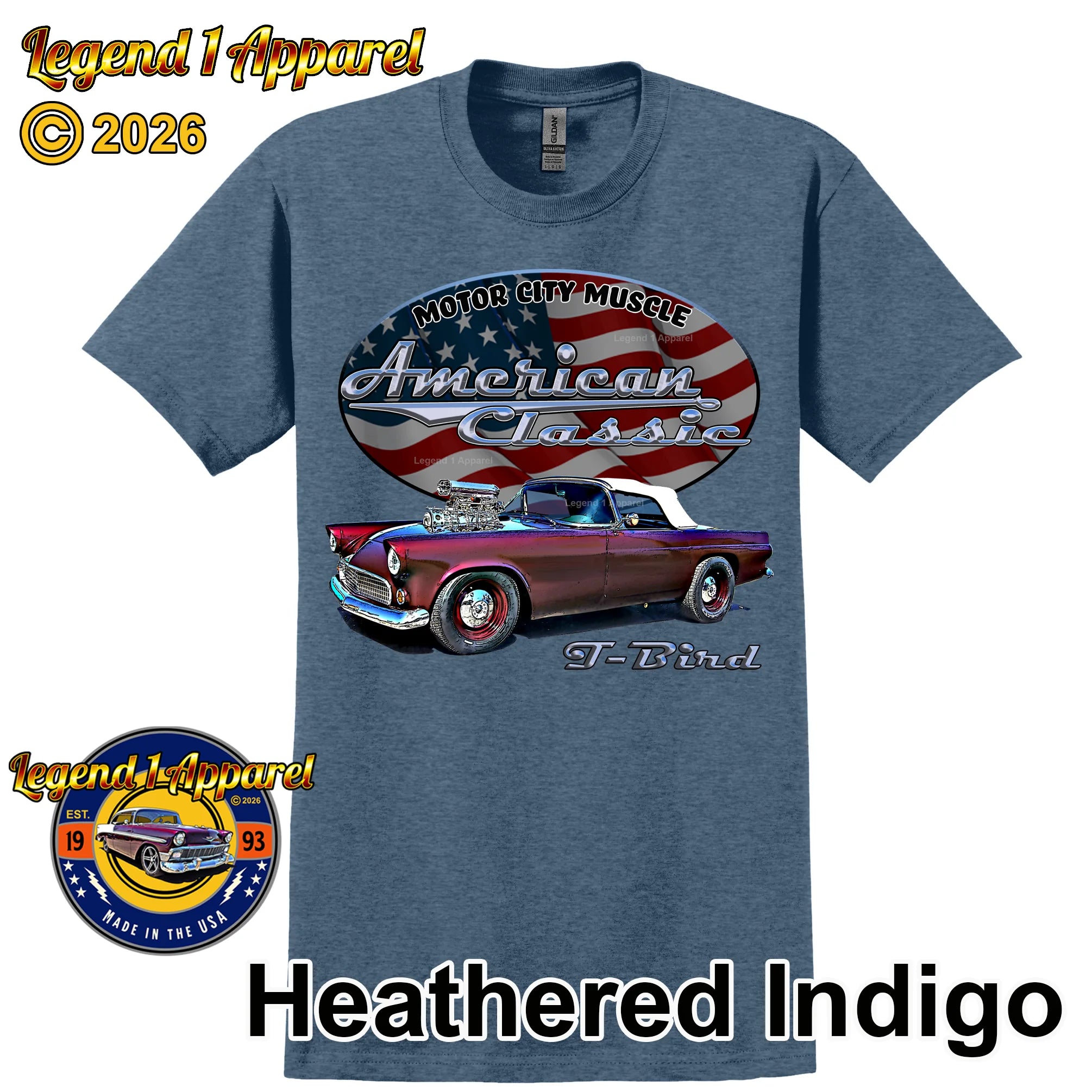 1955 Ford Thunderbird - American Classic Muscle Car T-shirt