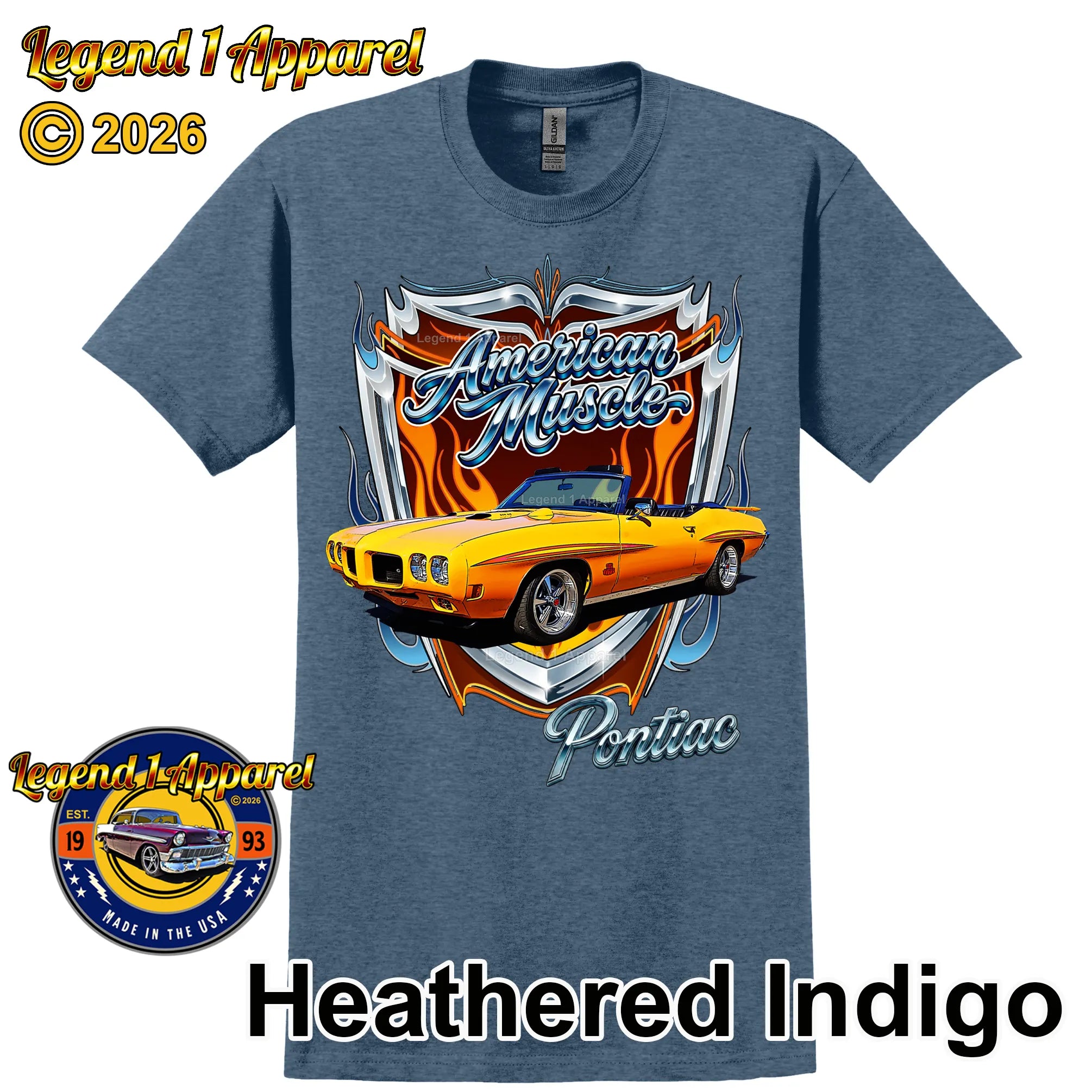 1970 Pontiac GTO American Muscle T-Shirt – 70 Judge GTO Classic Car Graphic Tee