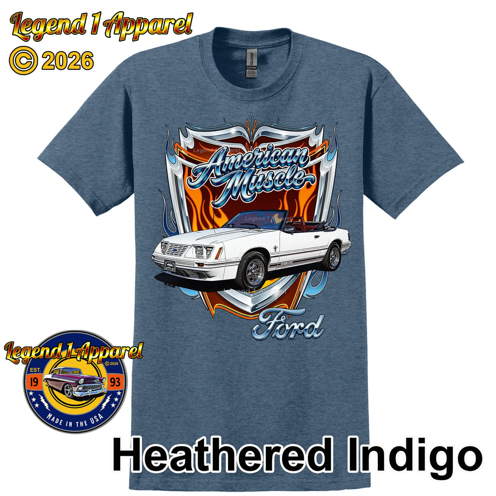 1984 Ford Mustang GT Classic Car Graphic Tee – American Muscle T-Shirt
