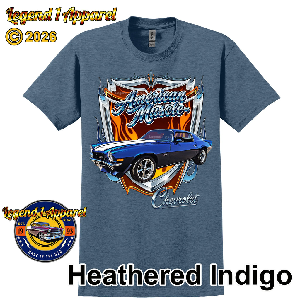 1973 Chevrolet Camaro American Muscle T-Shirt – 73 Chevy Classic Car Graphic Tee