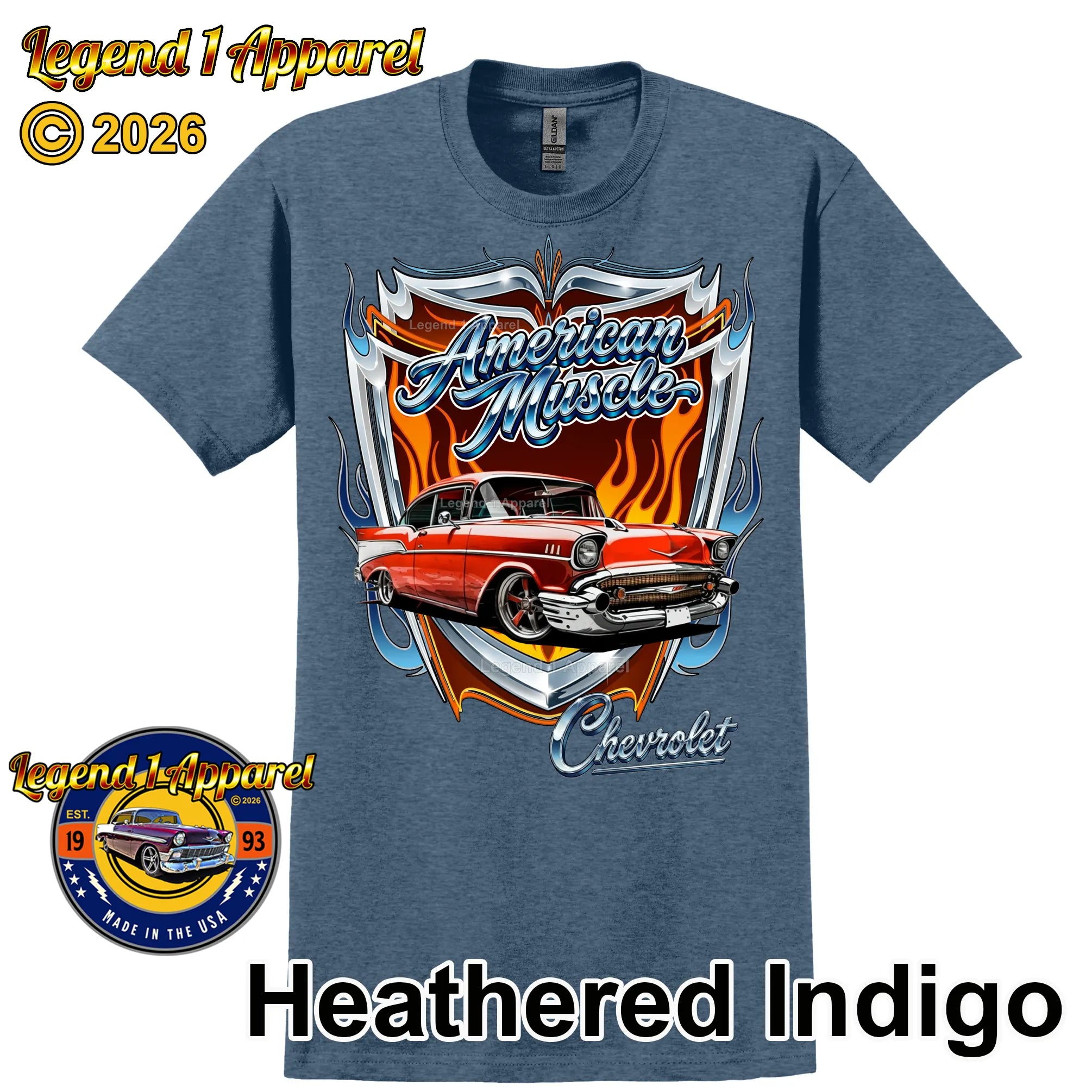 1957 Chevy Bel Air American Muscle T-Shirt – 57 Chevrolet Bel Air Classic Car Graphic Tee