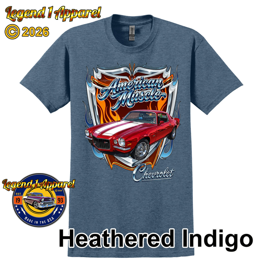 1970 Chevrolet Camaro American Muscle T-Shirt – 70 Chevy Classic Car Graphic Tee