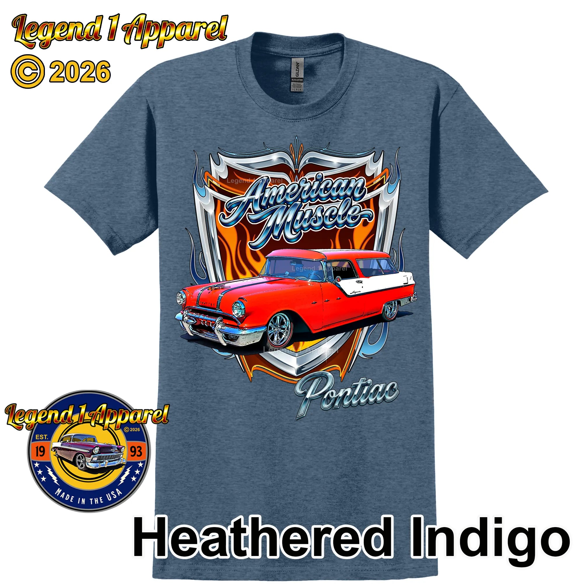 1956 Pontiac Safari American Muscle T-Shirt – 56 Pontiac Wagon Classic Car Graphic Tee