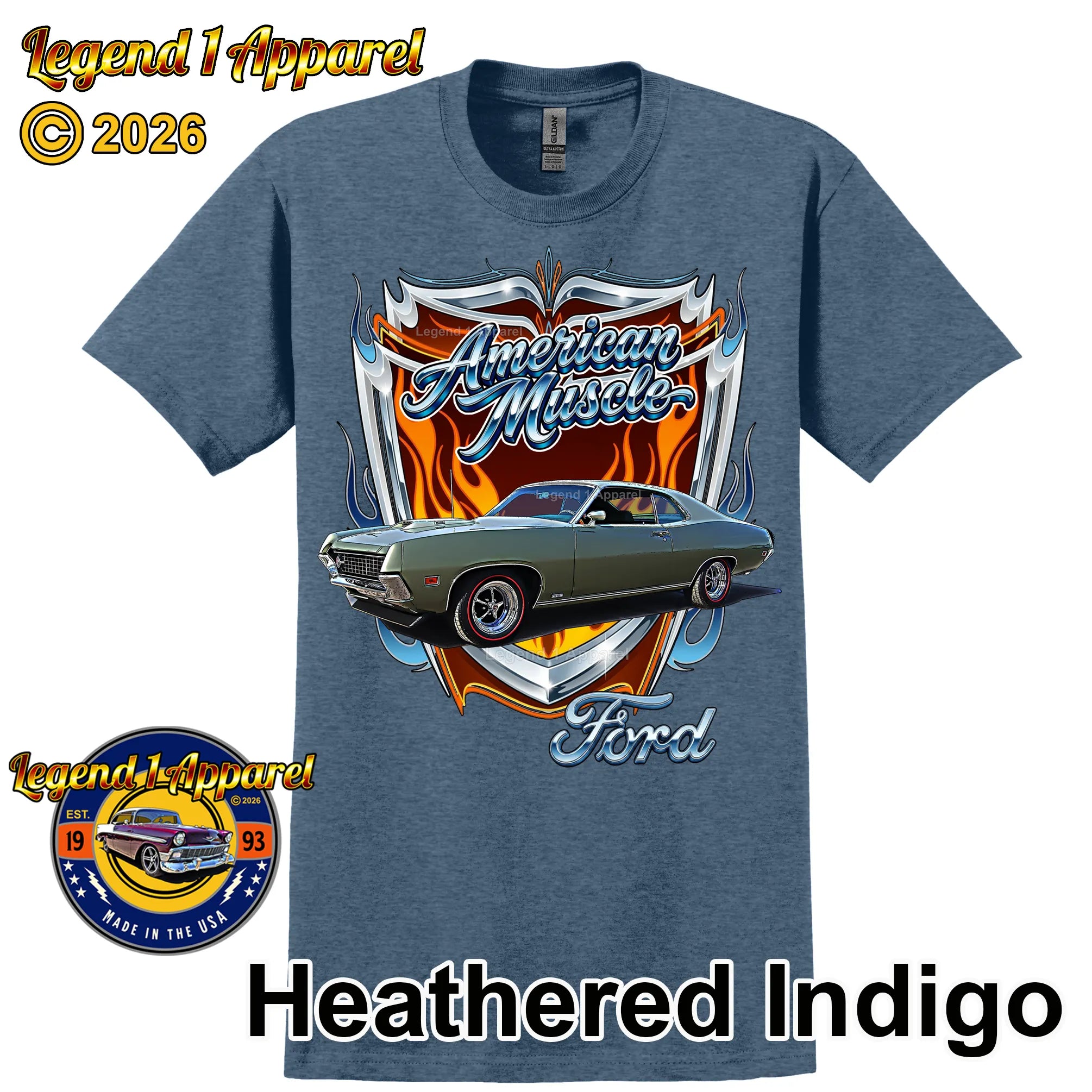 1970 Ford Torino Classic Car Graphic Tee – American Muscle T-Shirt