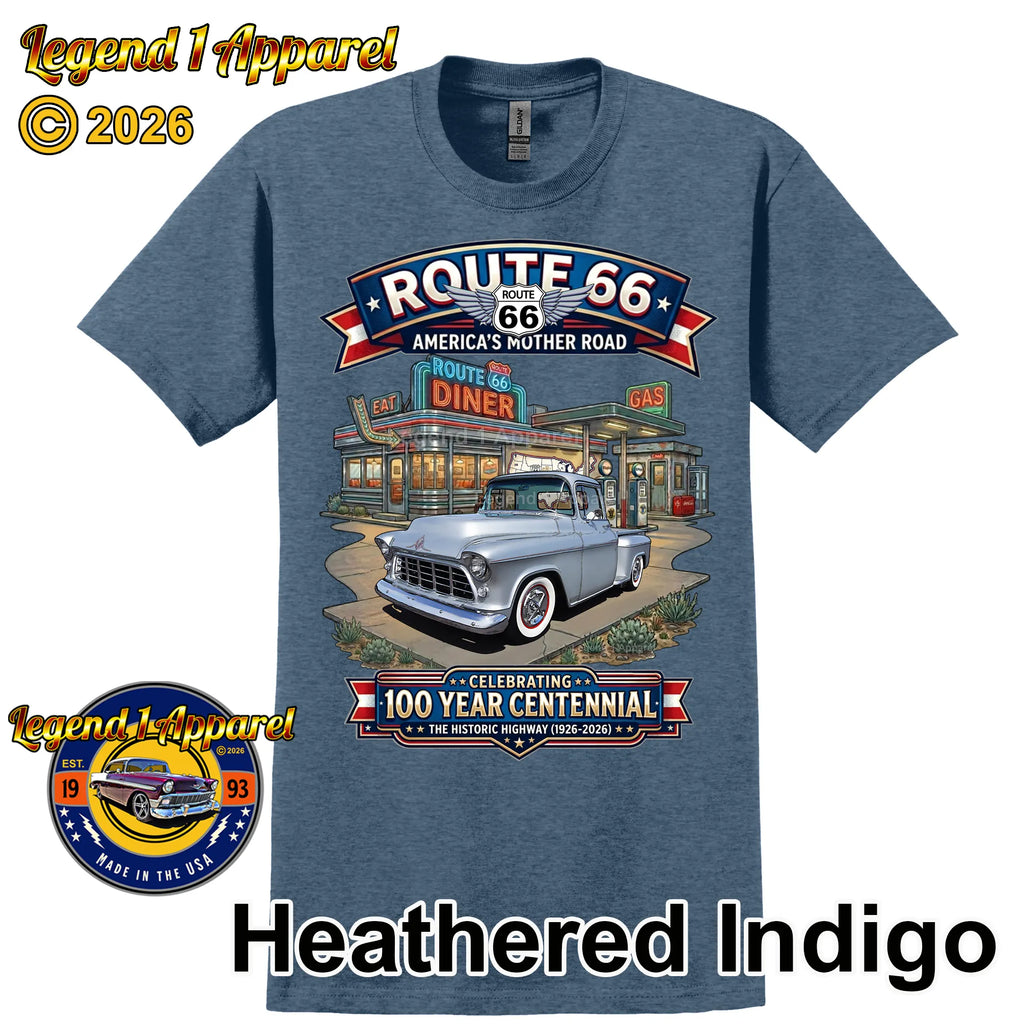 1955 Chevrolet Pick up Classic Truck Graphic Tee – Route 66 Centennial T-Shirt