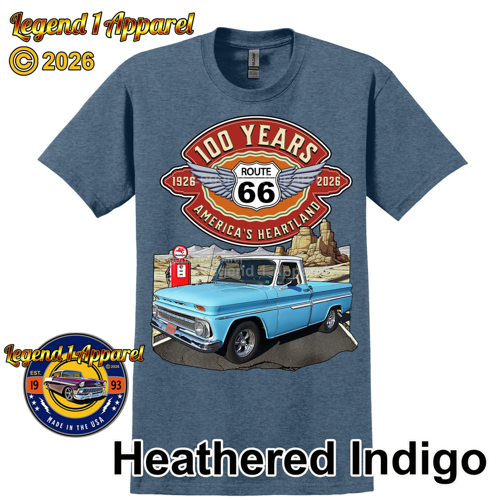 1964 Chevrolet Pick up Classic Truck Graphic Tee – Route 66 100 Years T-Shirt