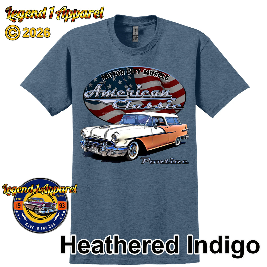 1955 Pontiac Safari Station Wagon - American Classic Muscle Car T-shirt