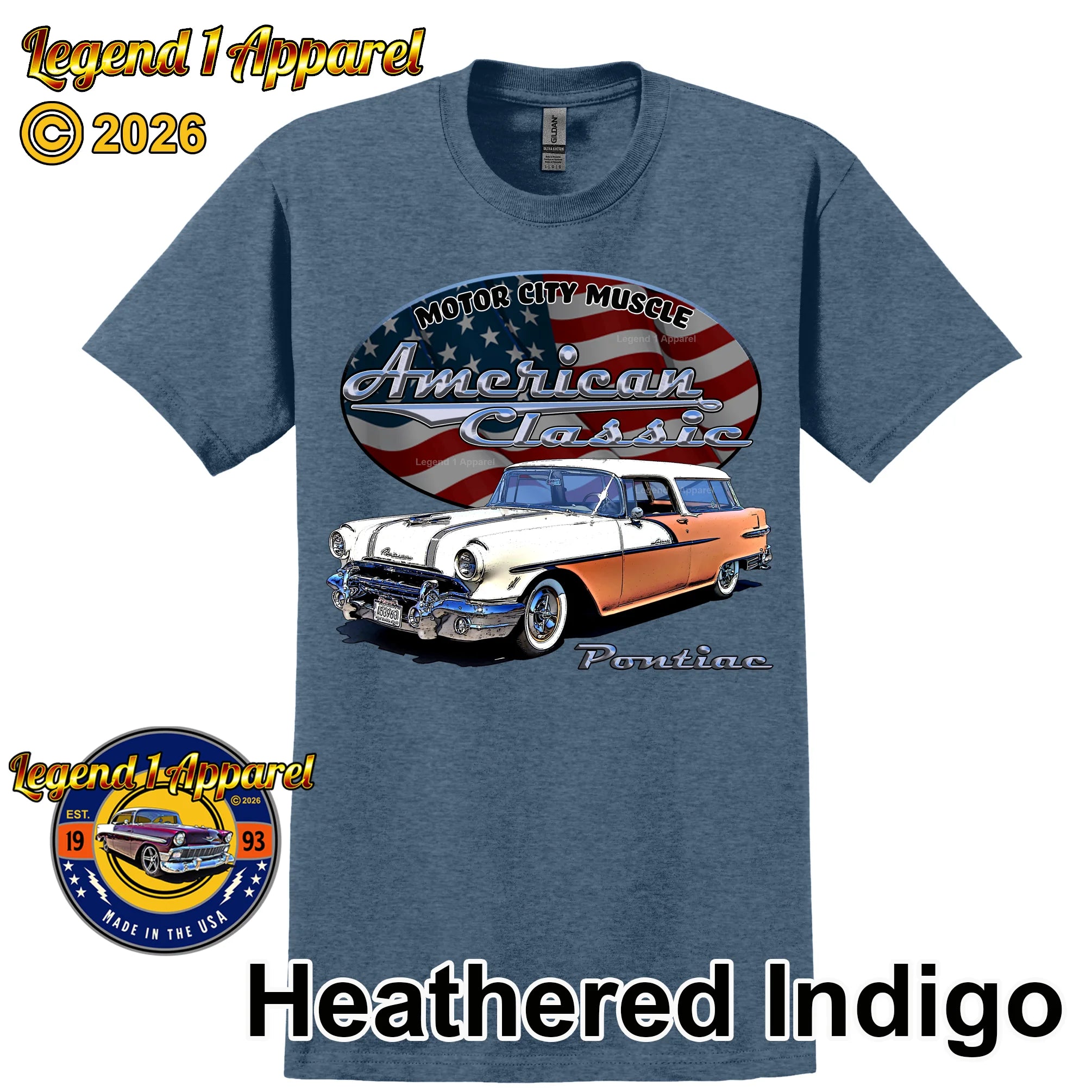 1955 Pontiac Safari Station Wagon - American Classic Muscle Car T-shirt