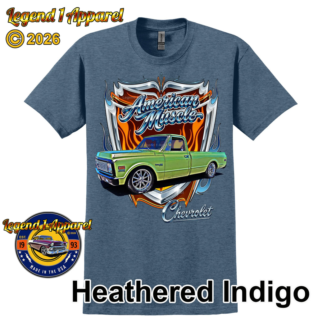 1972 Chevrolet Truck American Muscle T-Shirt – 72 Chevy C10 Classic Pick Up Graphic Tee