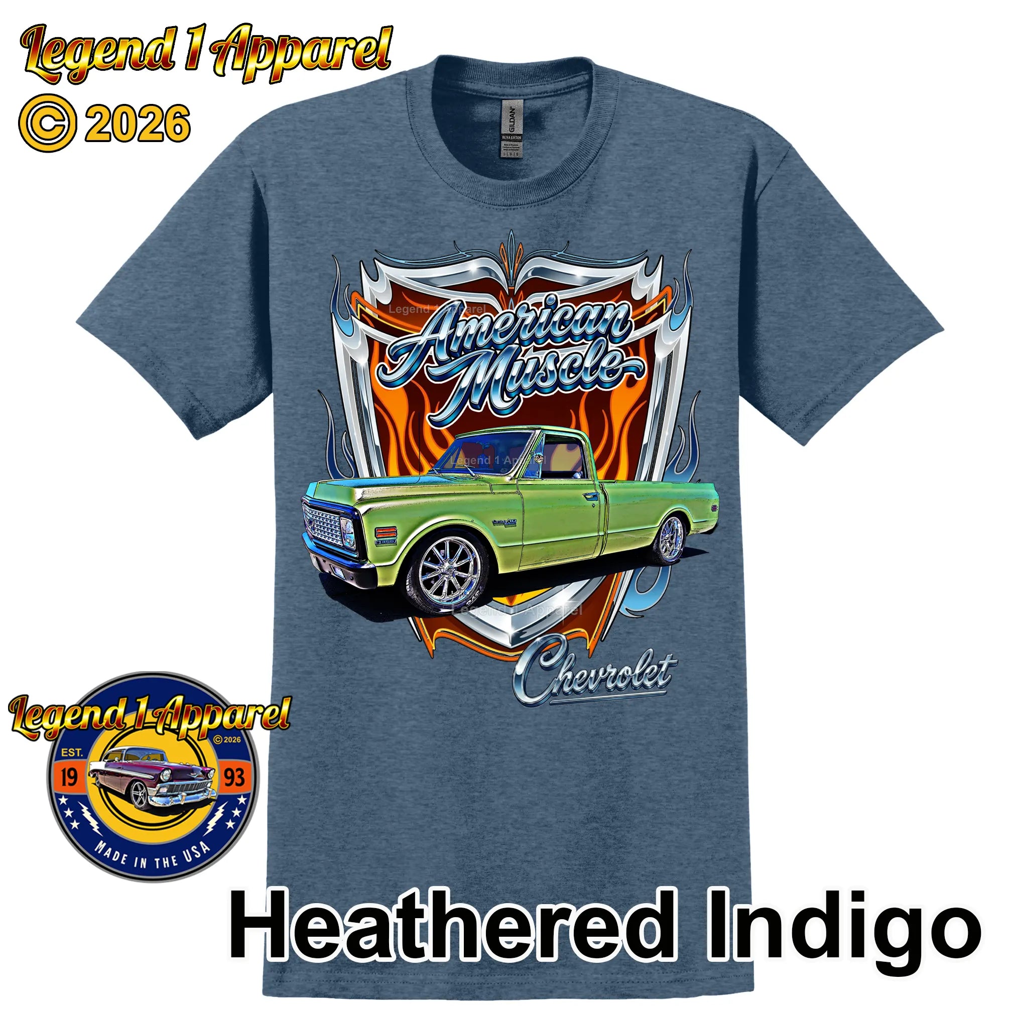 1972 Chevrolet Truck American Muscle T-Shirt – 72 Chevy C10 Classic Pick Up Graphic Tee