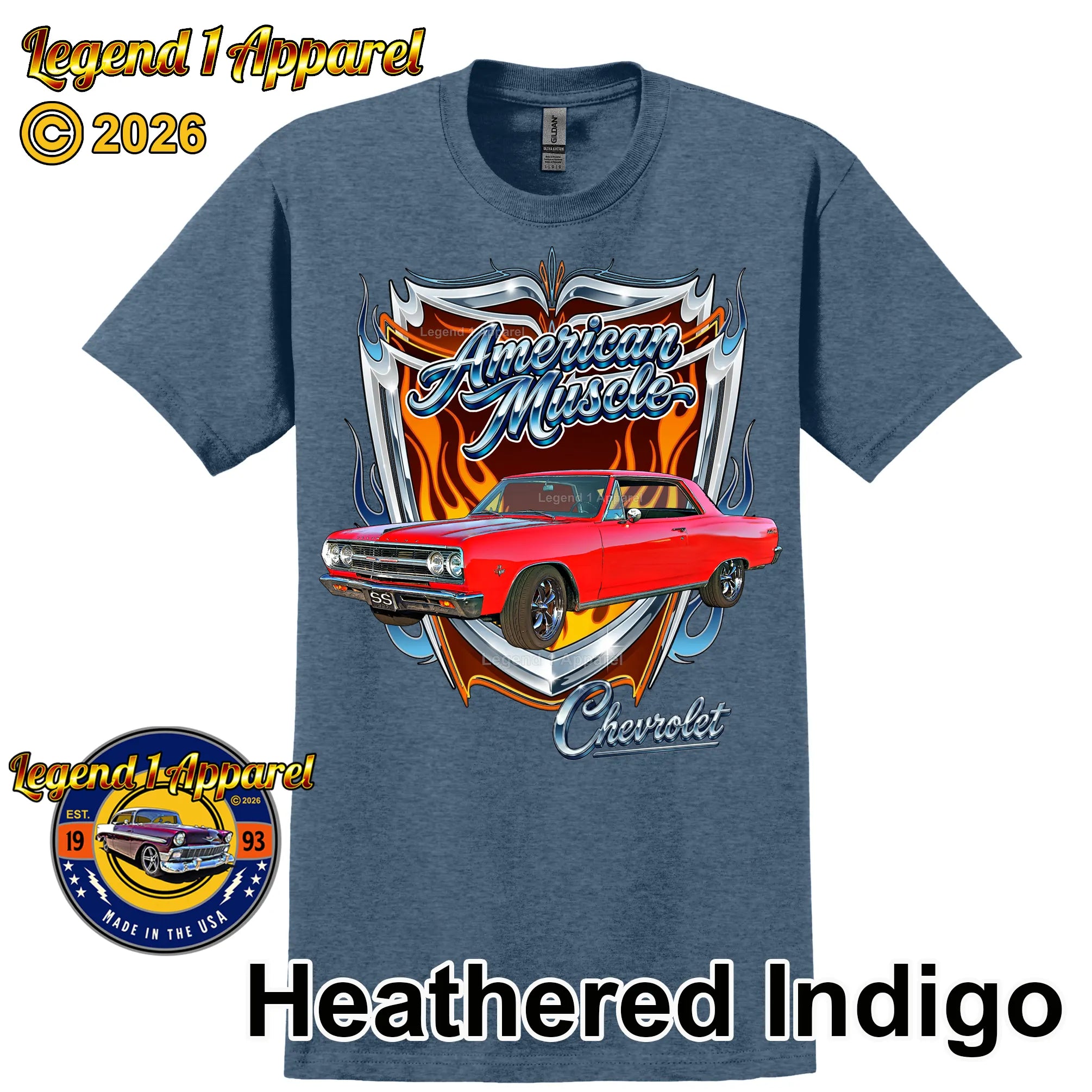 1965 Chevrolet Chevelle SS American Muscle T-Shirt – 65 Chevy Classic Car Graphic Tee