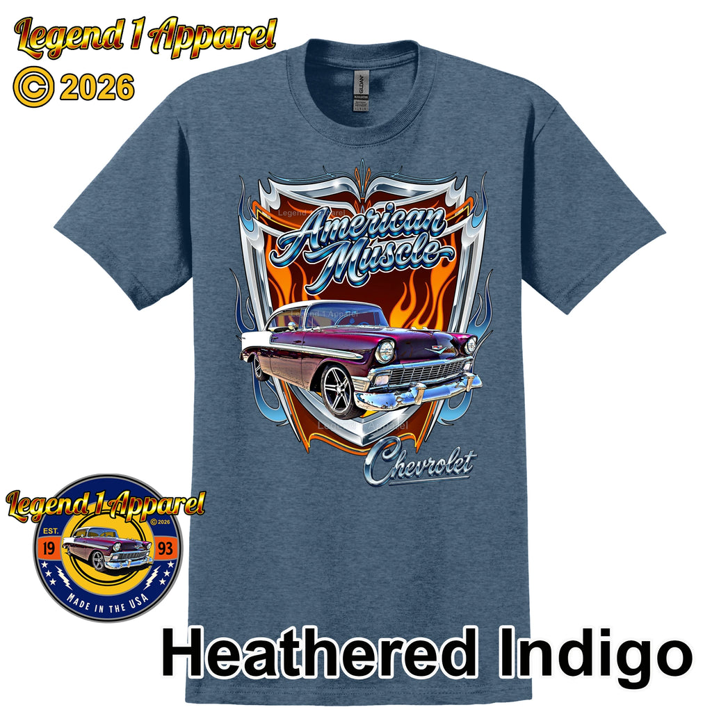 1956 Chevy Bel Air American Muscle T-Shirt –56 Chevrolet Bel Air Classic Car Graphic Tee