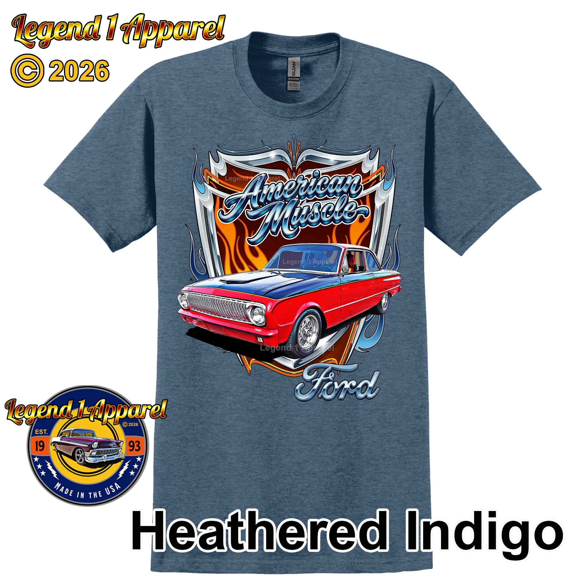 1963 Ford Falcon American Muscle T-Shirt –63 Ford Coupe Car Graphic Tee