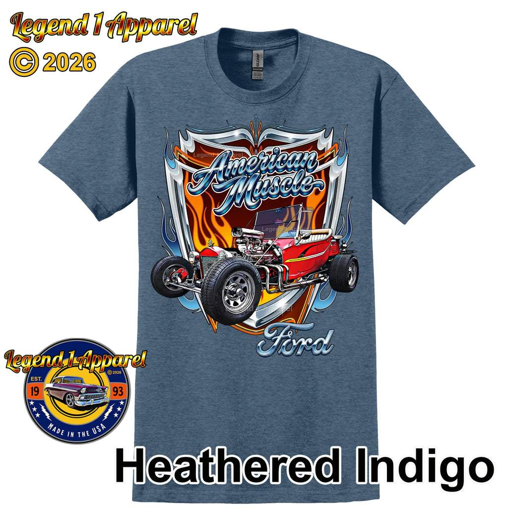 1923 Ford T Bucket American Muscle T-Shirt – 23 Ford Car Graphic Tee