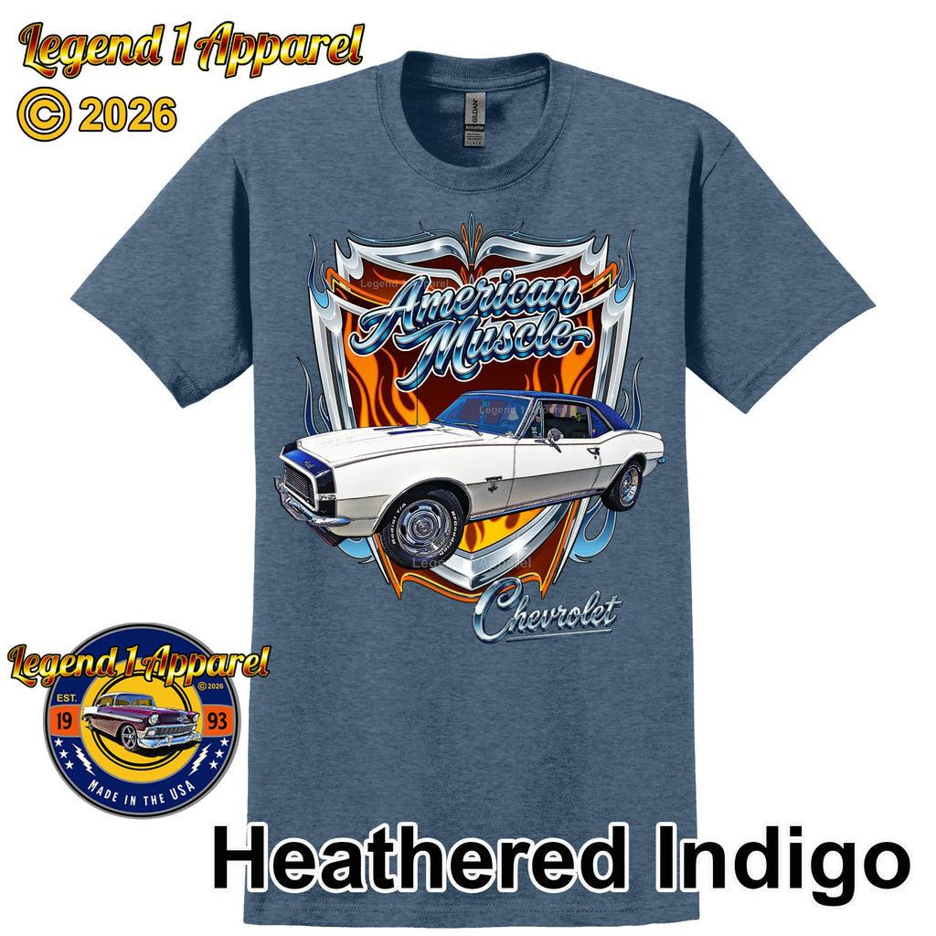 1967 Chevrolet Camaro American Muscle T-Shirt – 67 Chevy Classic Car Graphic Tee