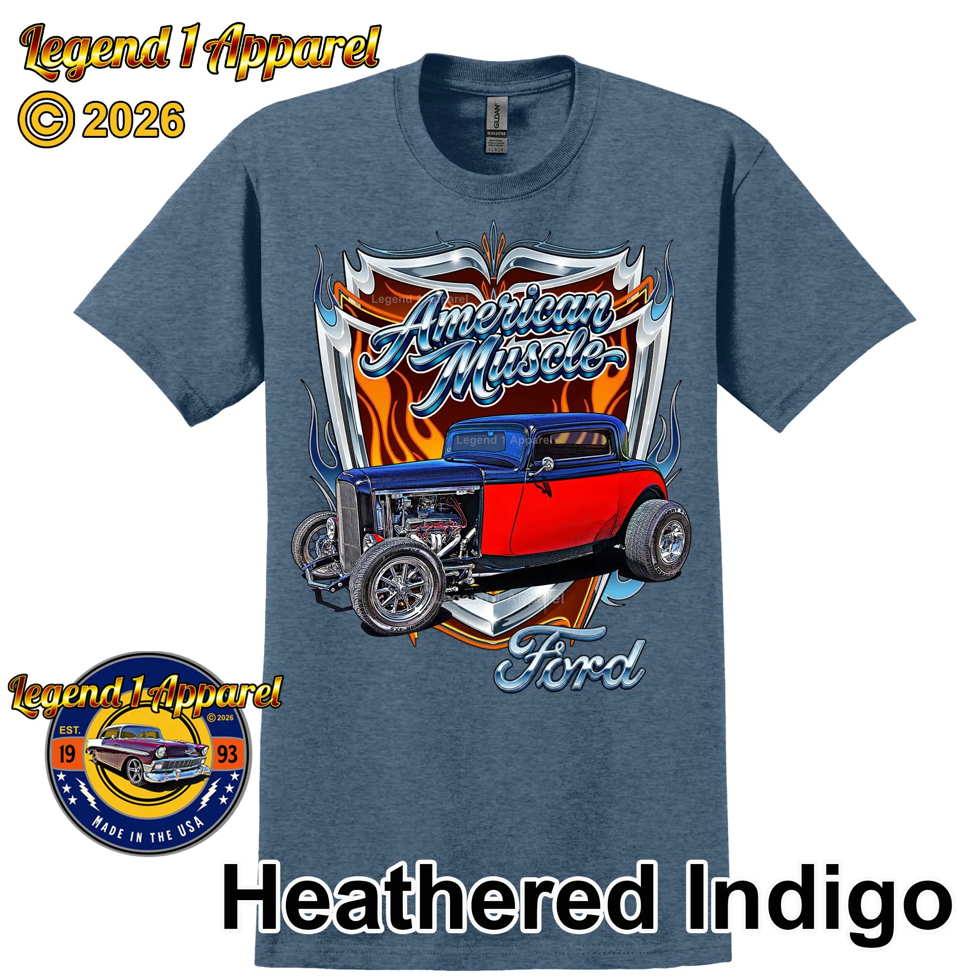 1932 Ford Coupe American Muscle T-Shirt – 32 Deuce Coupe Ford Car Graphic Tee