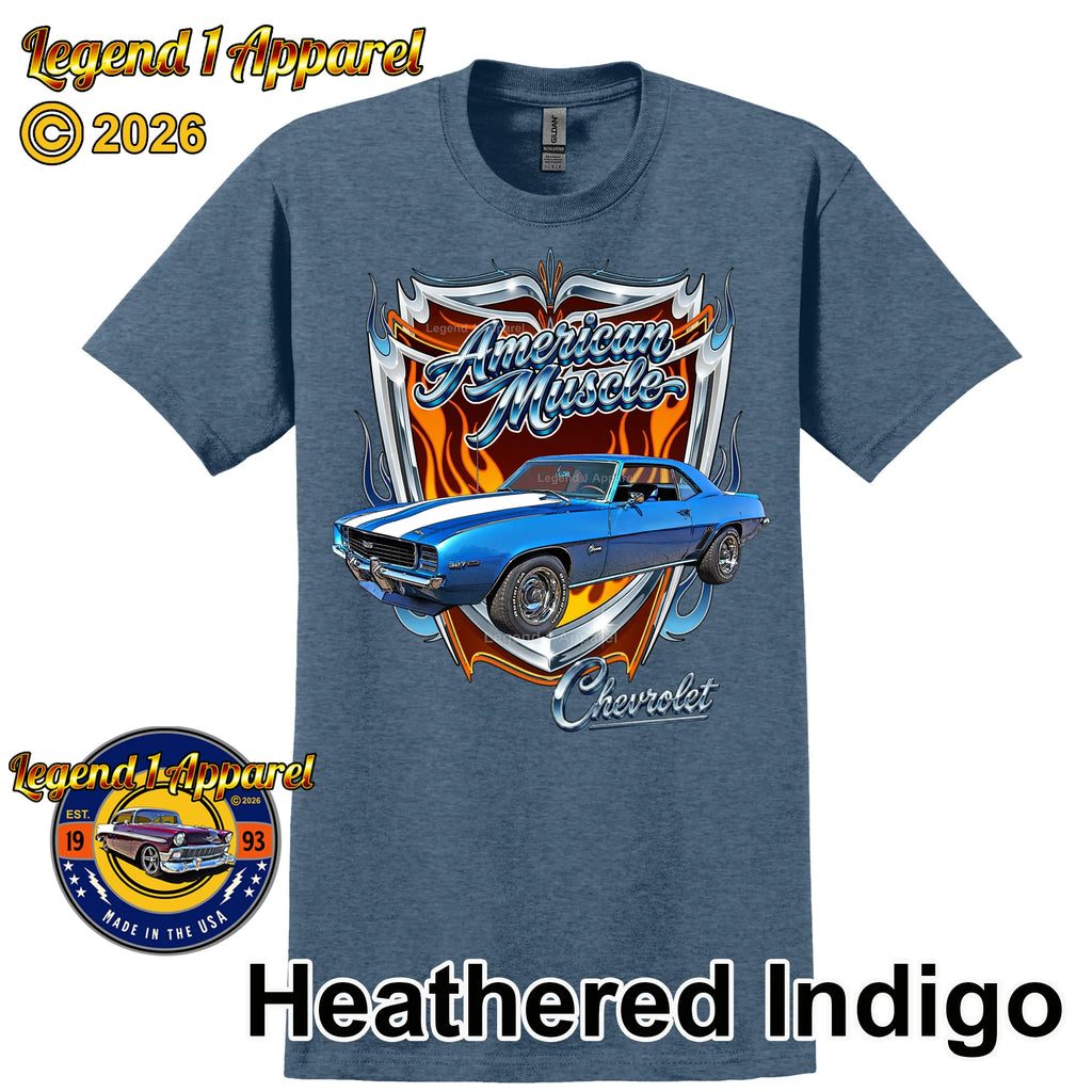 1969 Chevrolet Camaro American Muscle T-Shirt – 69 Chevy Classic Car Graphic Tee