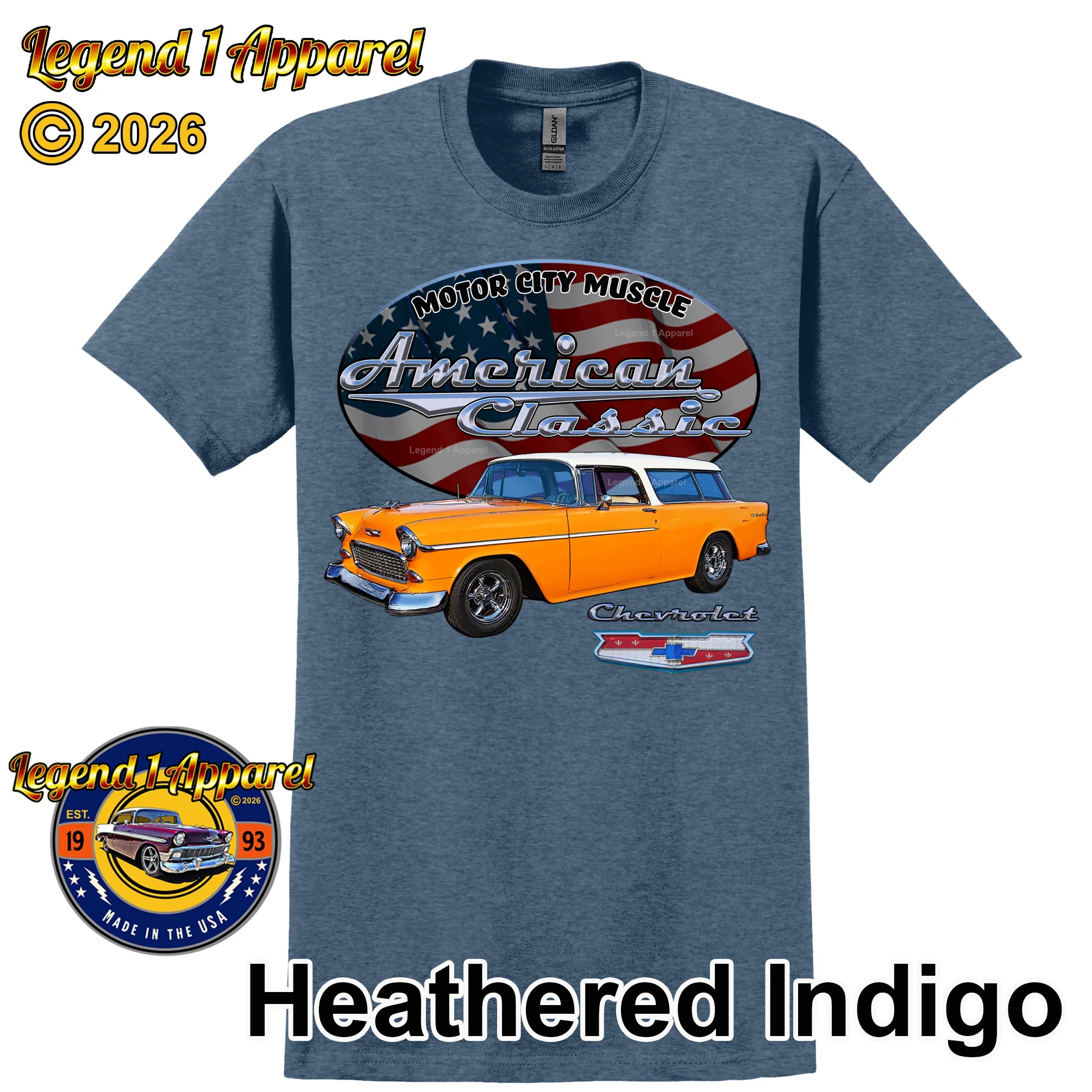 1955 Chevrolet Bel Air Nomad - American Classic Muscle Car T-shirt