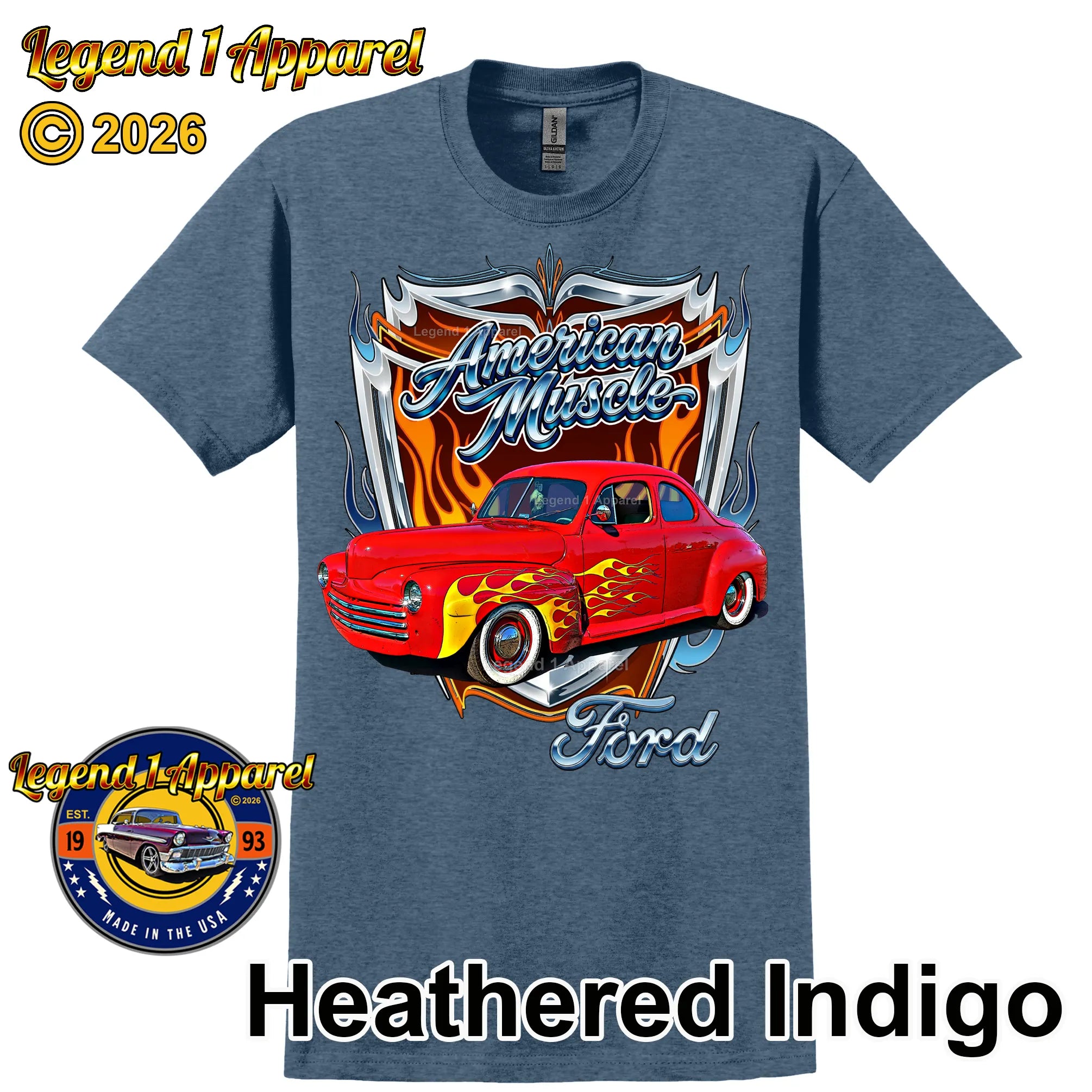 1947 Ford Coupe American Muscle T-Shirt –47 Ford Coupe Car Graphic Tee