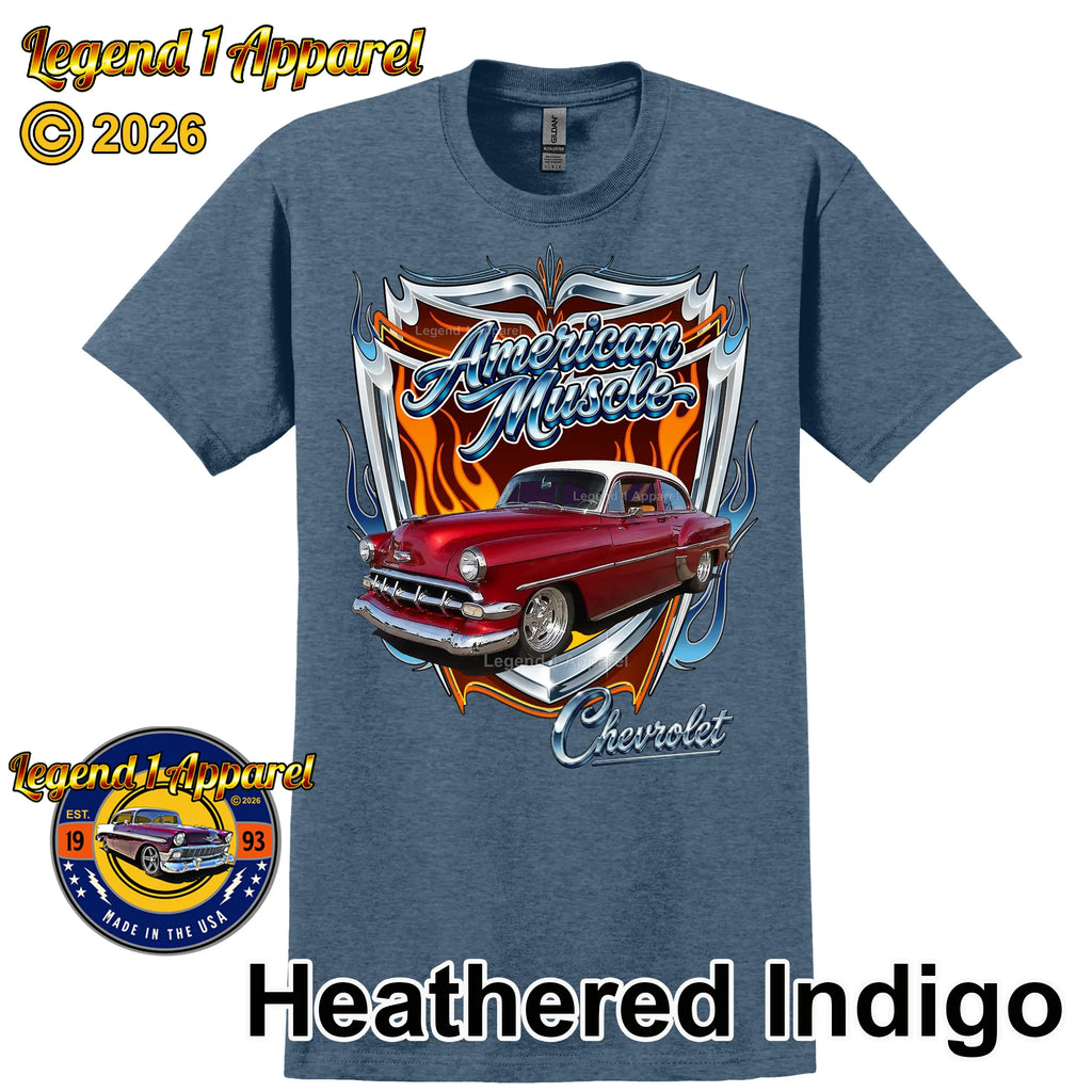1954 Chevy Bel Air American Muscle T-Shirt –54 Chevrolet Bel Air Classic Car Graphic Tee
