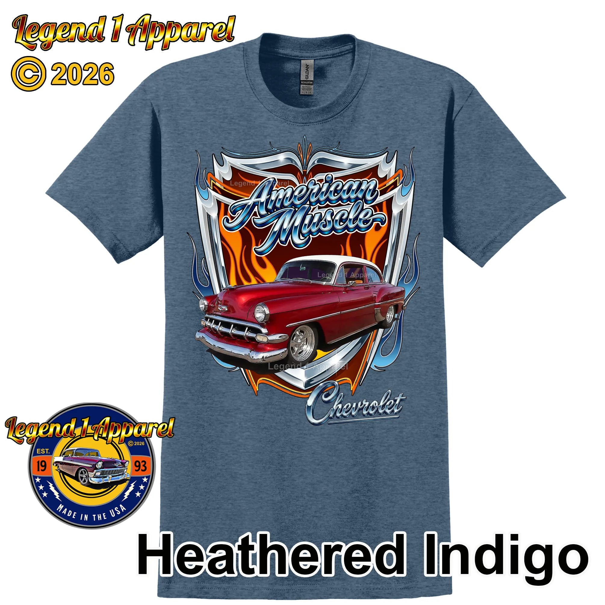 1954 Chevy Bel Air American Muscle T-Shirt –54 Chevrolet Bel Air Classic Car Graphic Tee