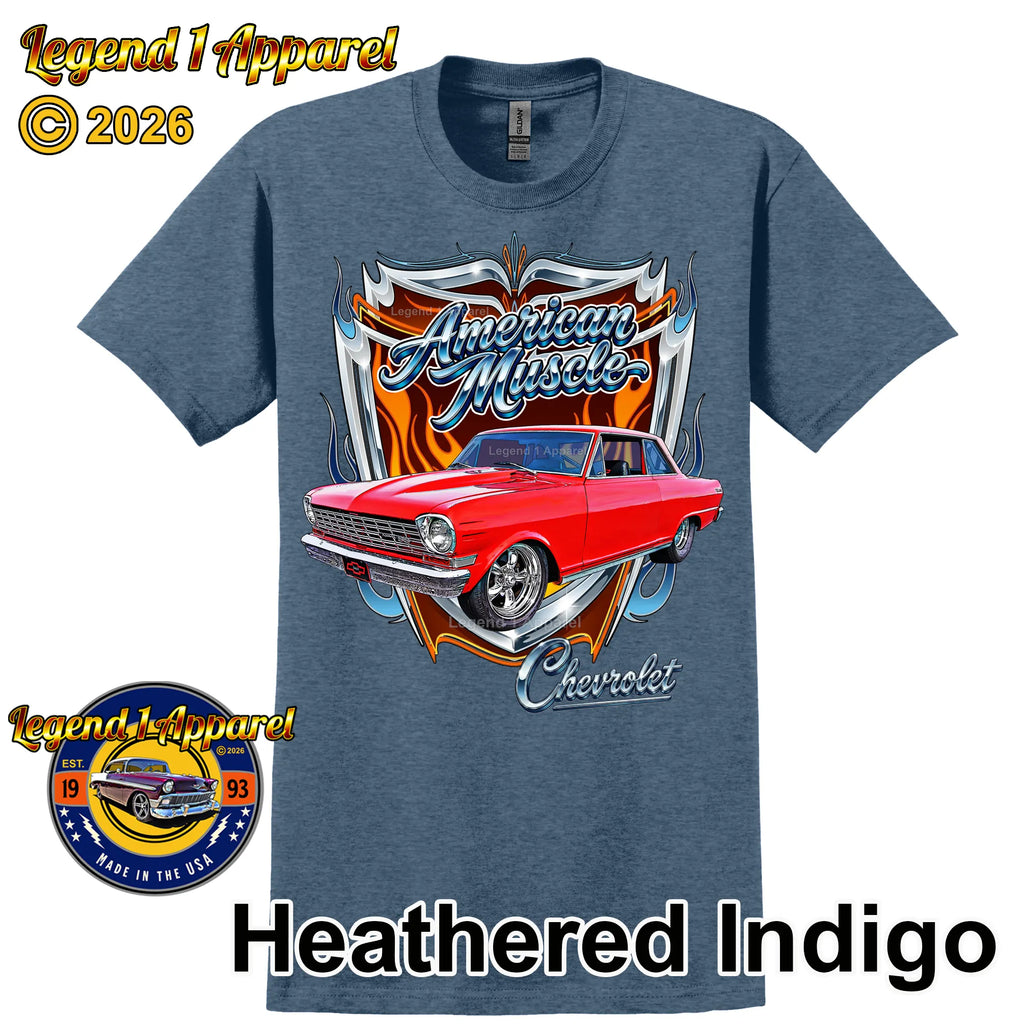 1964 Chevrolet Nova SS American Muscle T-Shirt – 64 Chevy Classic Car Graphic Tee