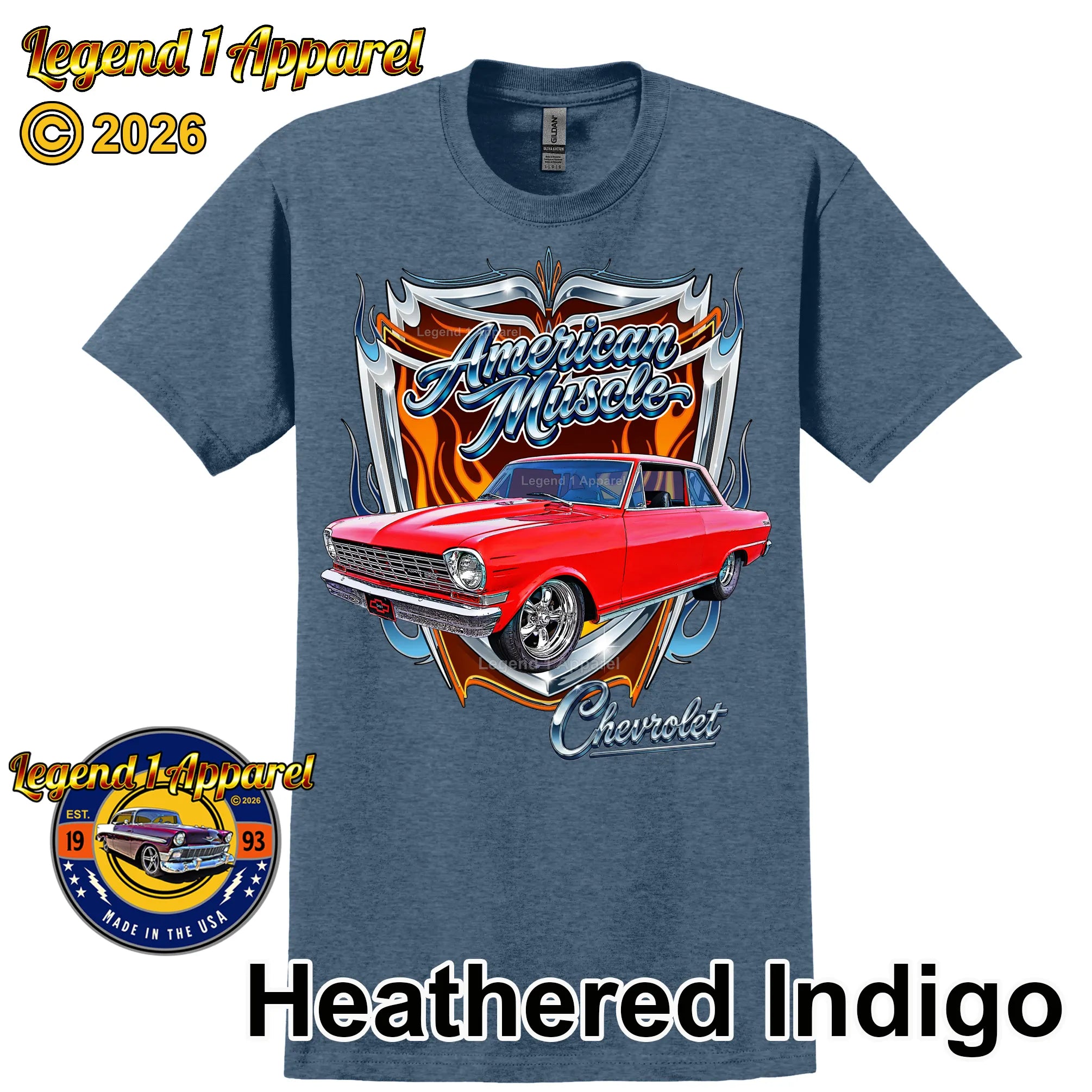 1964 Chevrolet Nova SS American Muscle T-Shirt – 64 Chevy Classic Car Graphic Tee
