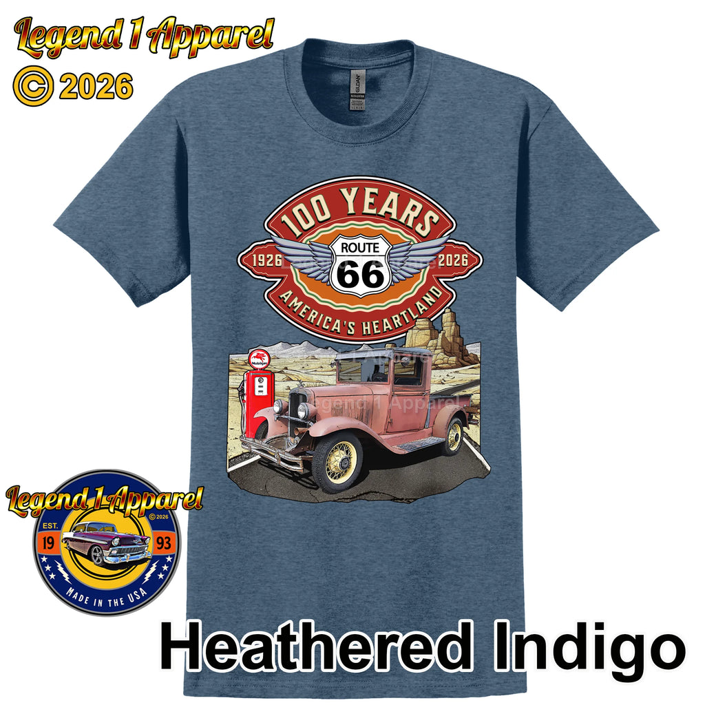 1932 Chevrolet Pick up Truck Classic Truck Graphic Tee – Route 66 100 Years T-Shirt