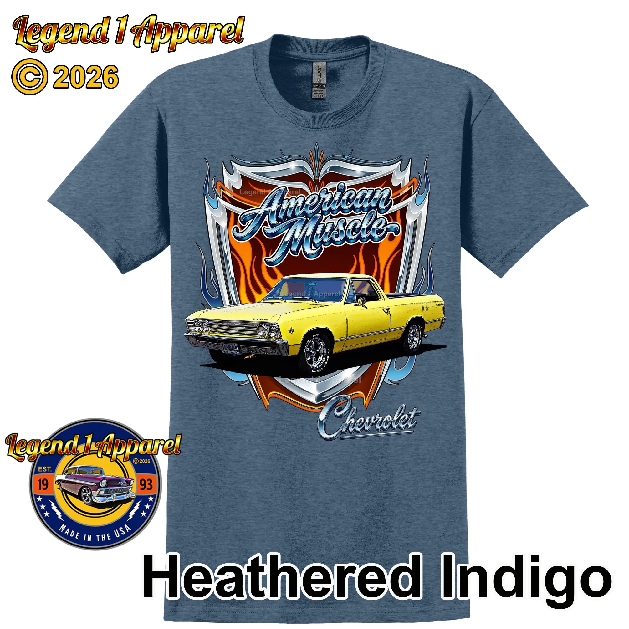 1967 Chevrolet El Camino American Muscle T-Shirt – 67 Chevy Classic Truck Graphic Tee