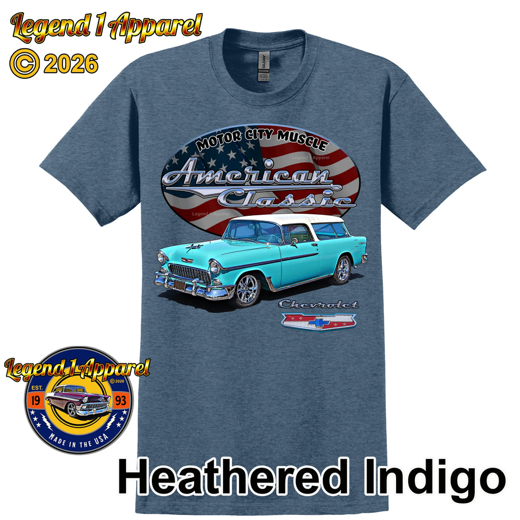 1955 Chevrolet Bel Air Nomad - American Classic Muscle Car T-shirt