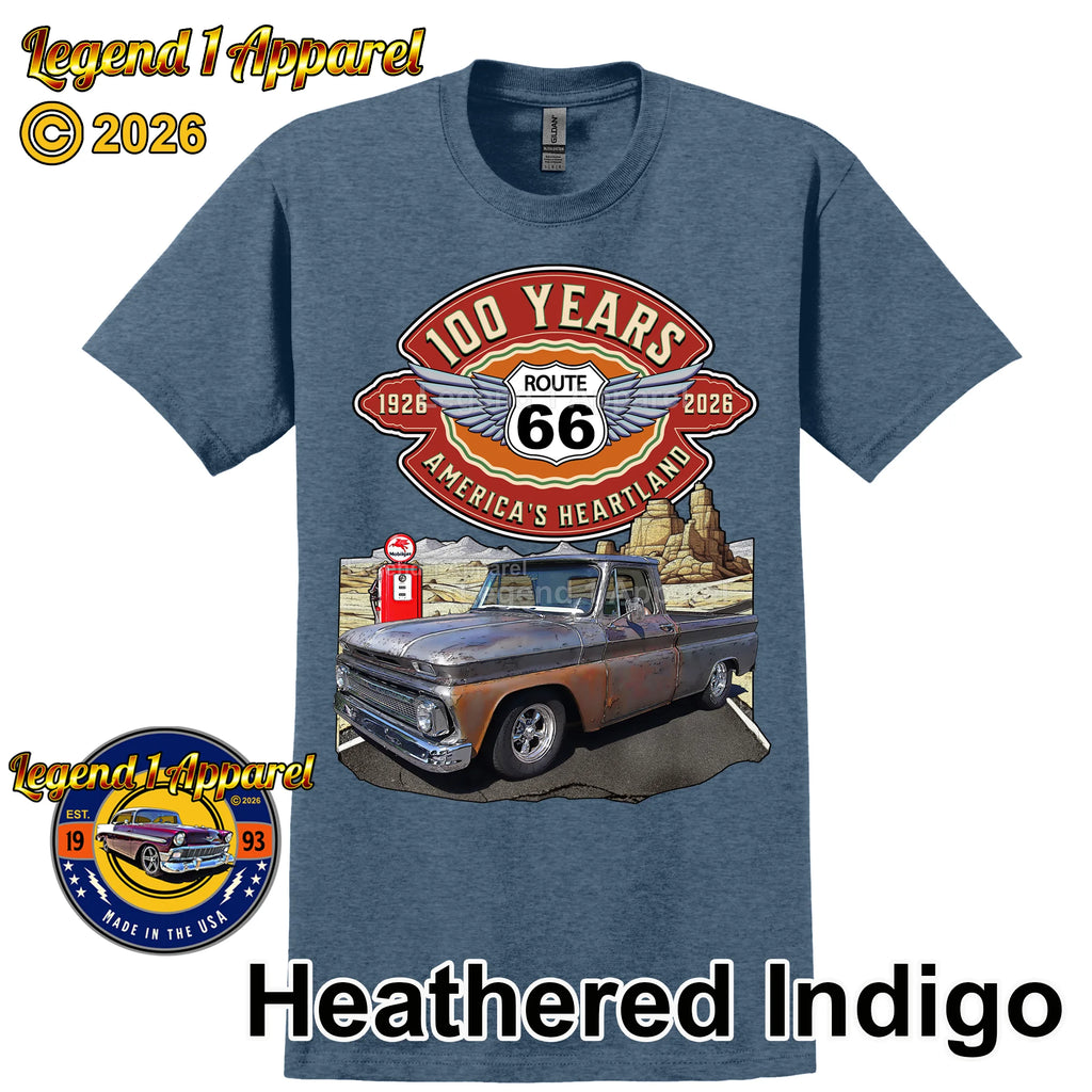 1965 Chevrolet Pick up Classic Truck Graphic Tee – Route 66 100 Years T-Shirt