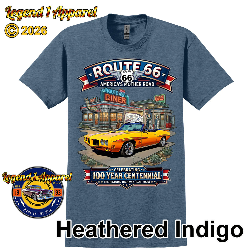 1970 Pontiac Judge GTO Classic Car Graphic Tee – Route 66 Centennial T-Shirt