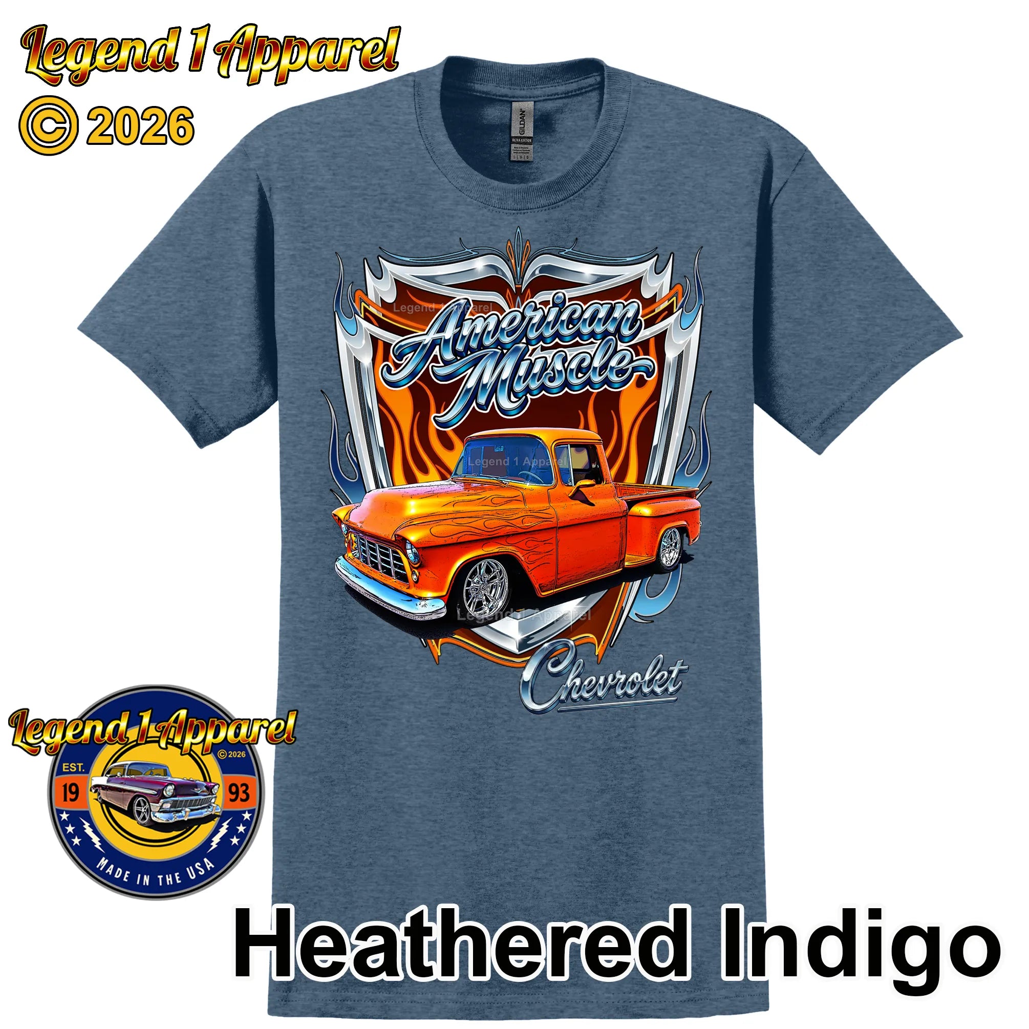 1955 Chevy Truck American Muscle T-Shirt –55 Chevrolet Pick up Classic Truck Graphic Tee