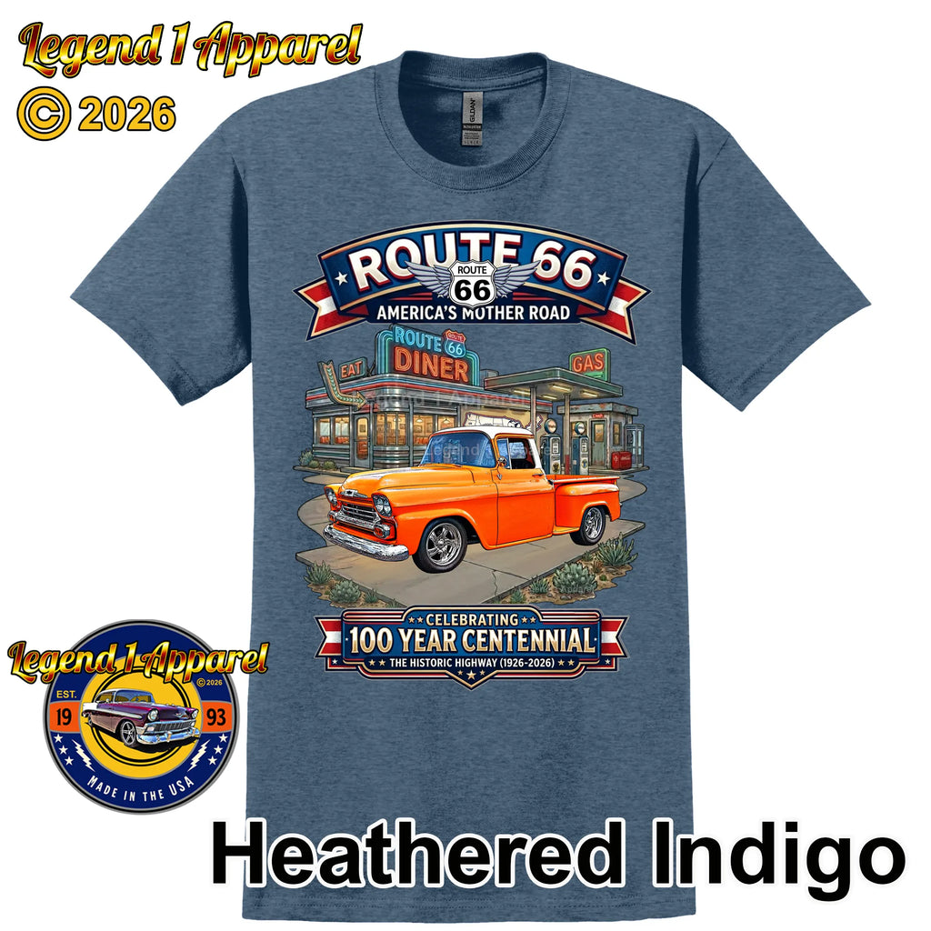 1958 Chevrolet Pick Up Classic Truck Graphic Tee – Route 66 Centennial T-Shirt