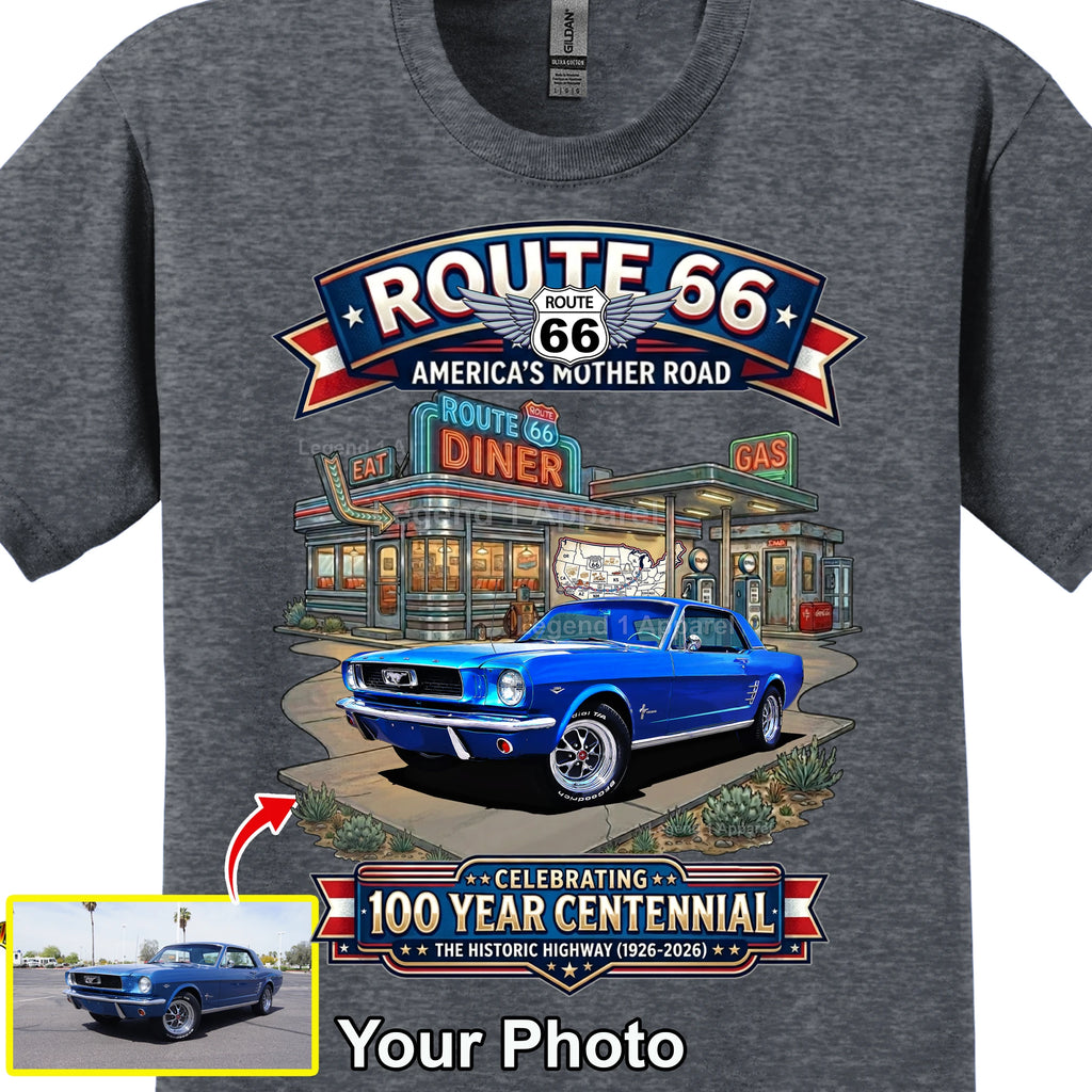 Your Classic Car or Hot Rod custom made T-shirt. Send us a picture of your car. Route 66 Centennial