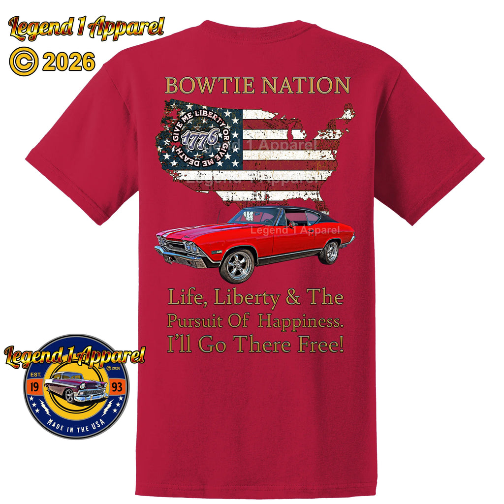 1968 Chevrolet Chevelle SS Bowtie Nation T-Shirt – 68 Chevy Classic Car Graphic Tee