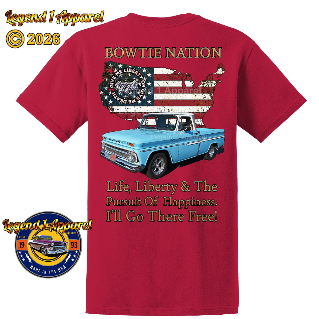 1964 Chevrolet Pick Up Truck Bowtie Nation T-Shirt – 64 Chevy Classic Truck Graphic Tee