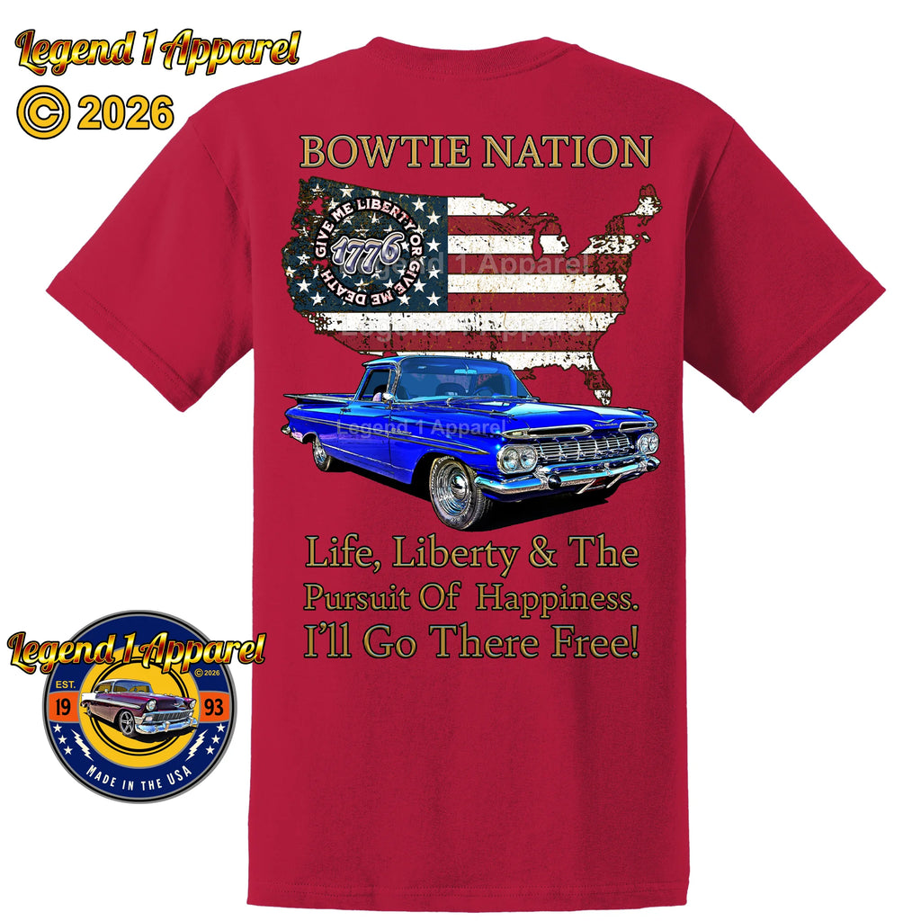 1959 Chevrolet El Camino Bowtie Nation T-Shirt – 59 Chevy Classic Truck Graphic Tee