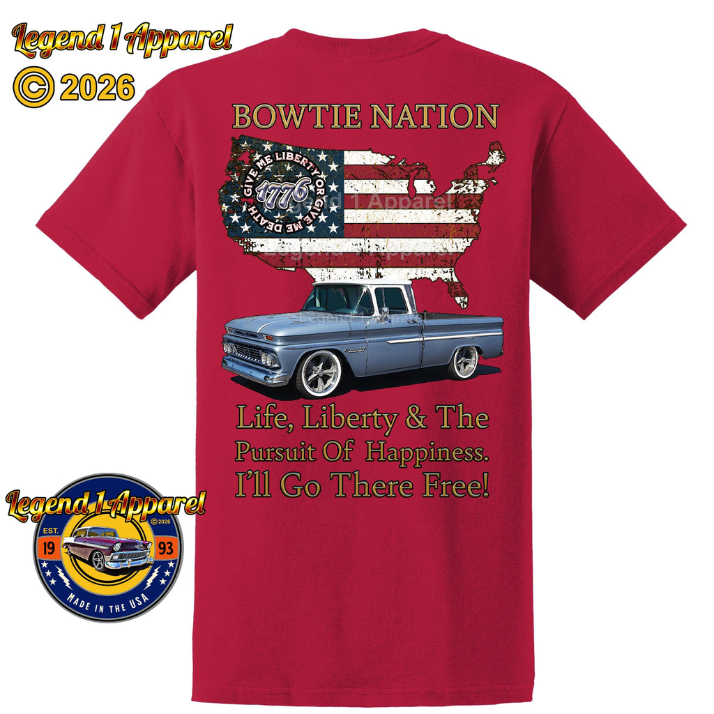 1960 Chevrolet Apache Pick Up Truck Bowtie Nation T-Shirt – 60 Chevy Classic Truck Graphic Tee