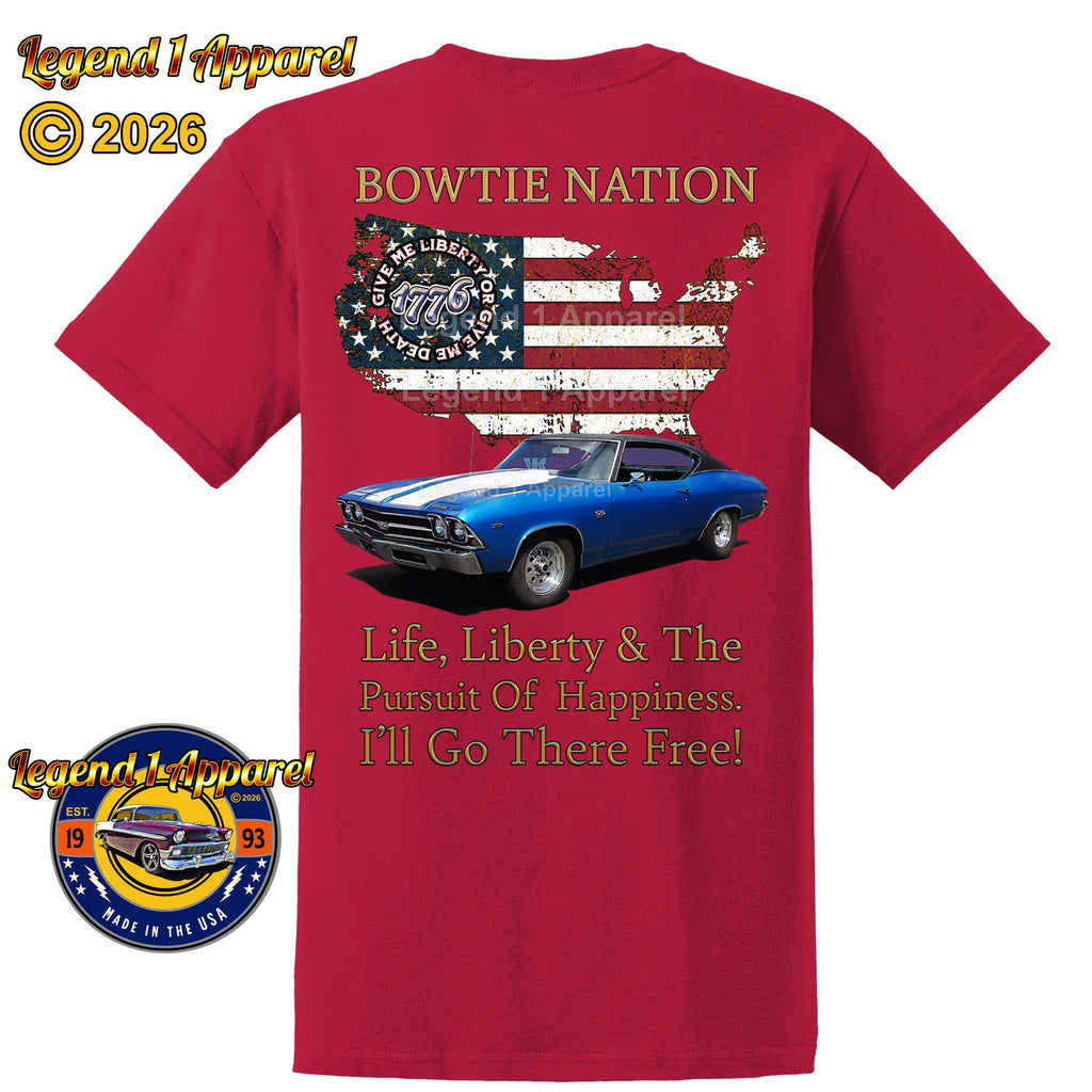 1969 Chevrolet Chevelle SS Bowtie Nation T-Shirt – 69 Chevy Classic Car Graphic Tee