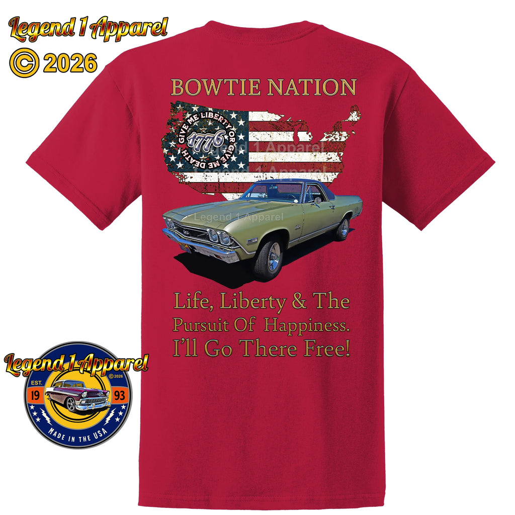 1969 Chevrolet El Camino Bowtie Nation T-Shirt – 69 Chevy Classic Truck Graphic Tee