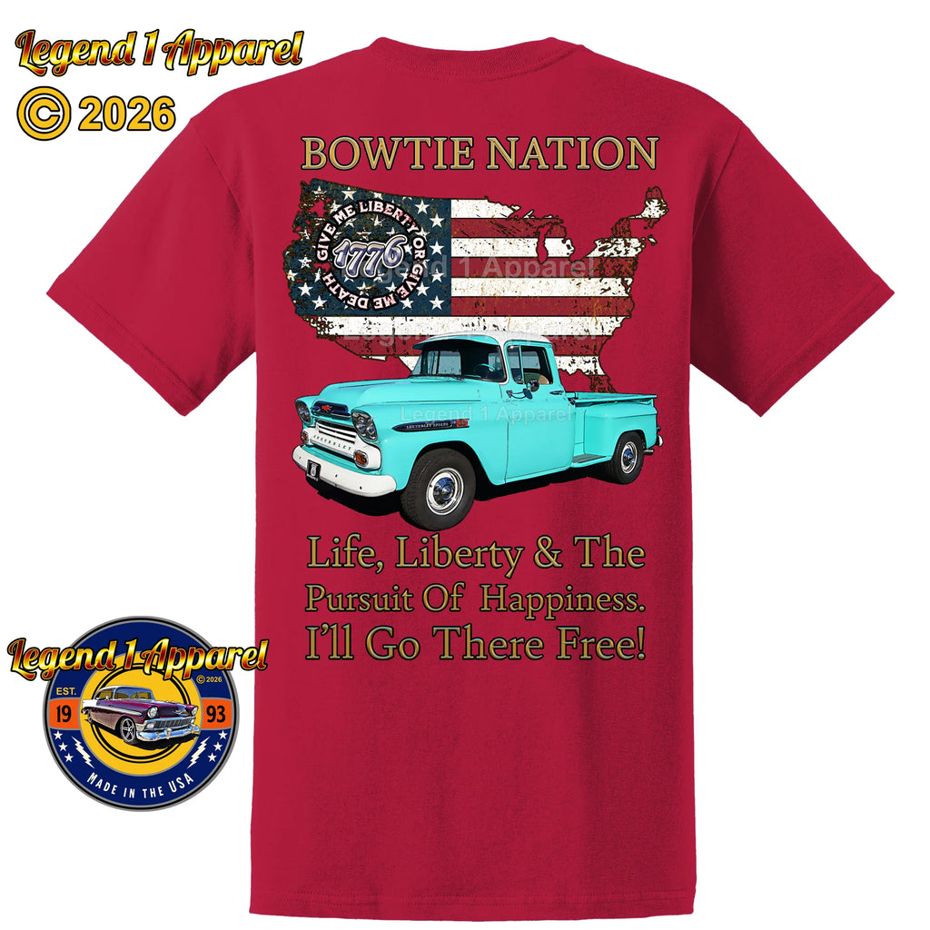 1959 Chevrolet Pick Up Truck Bowtie Nation T-Shirt – 59 Chevy Classic Truck Graphic Tee