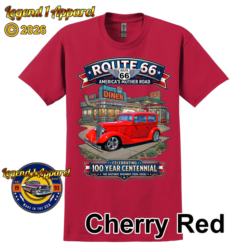 1933 Pontiac Coupe 5 Window Classic Car Graphic Tee – Route 66 Centennial T-Shirt (Copy)