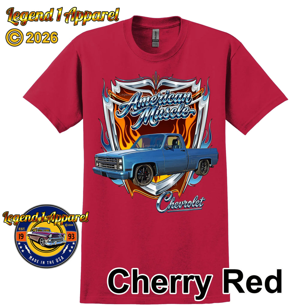 1986 Chevrolet Truck American Muscle T-Shirt – 86 Chevy C10 Classic Pick Up Graphic Tee
