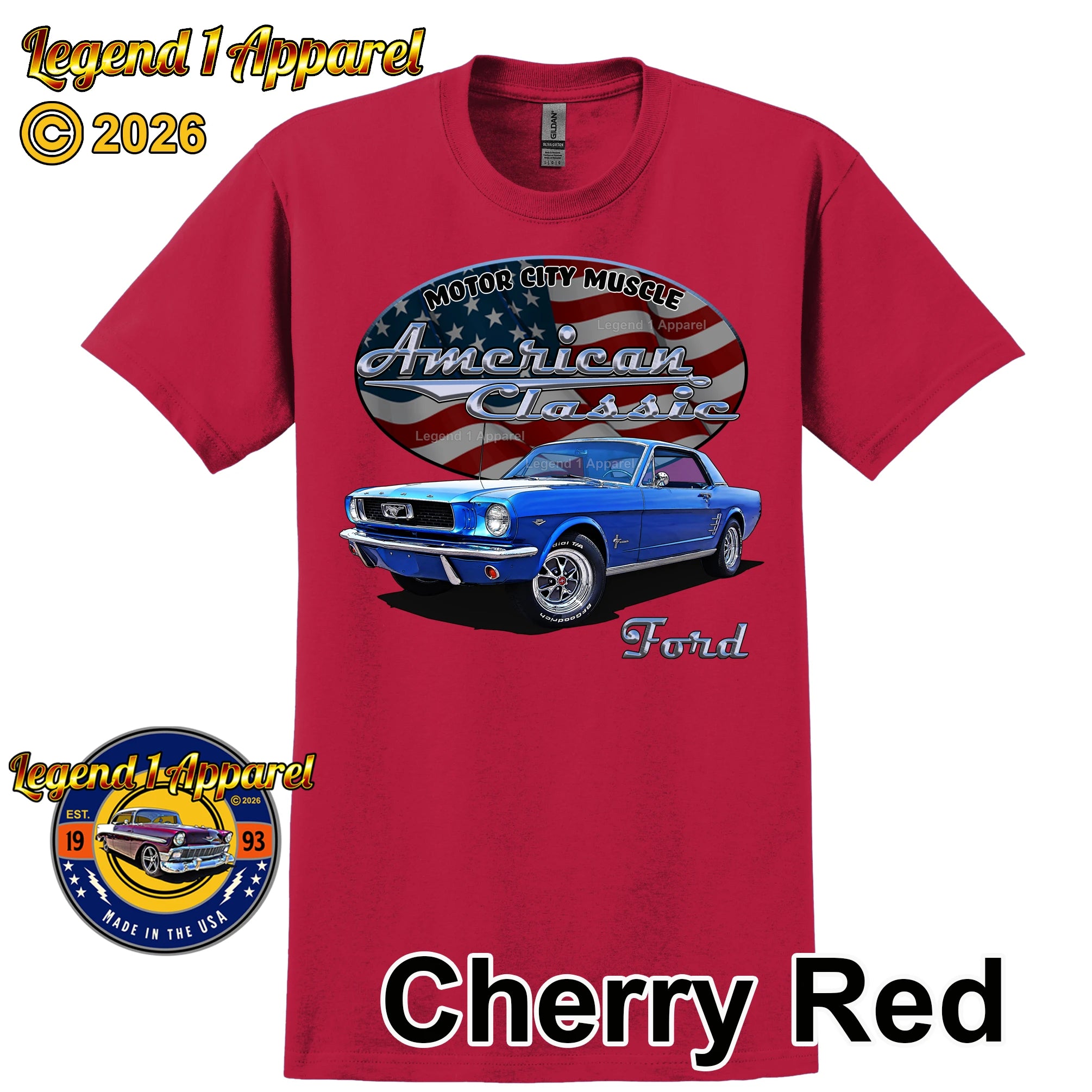 1966 Ford Mustang Coupe - American Classic Muscle Car T-shirt (Copy)