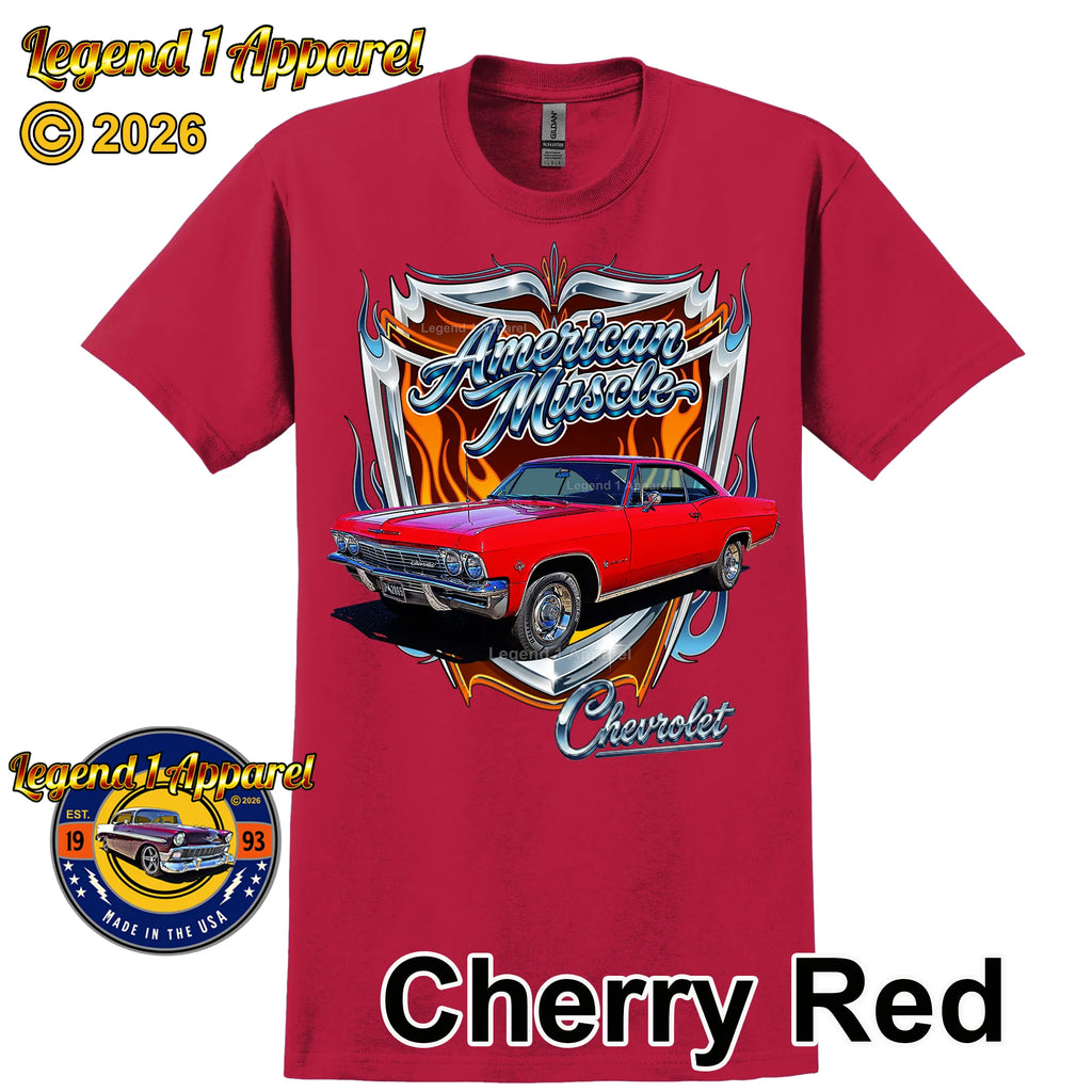 1965 Chevrolet Impala SS American Muscle T-Shirt – 65 Chevy Classic Car Graphic Tee